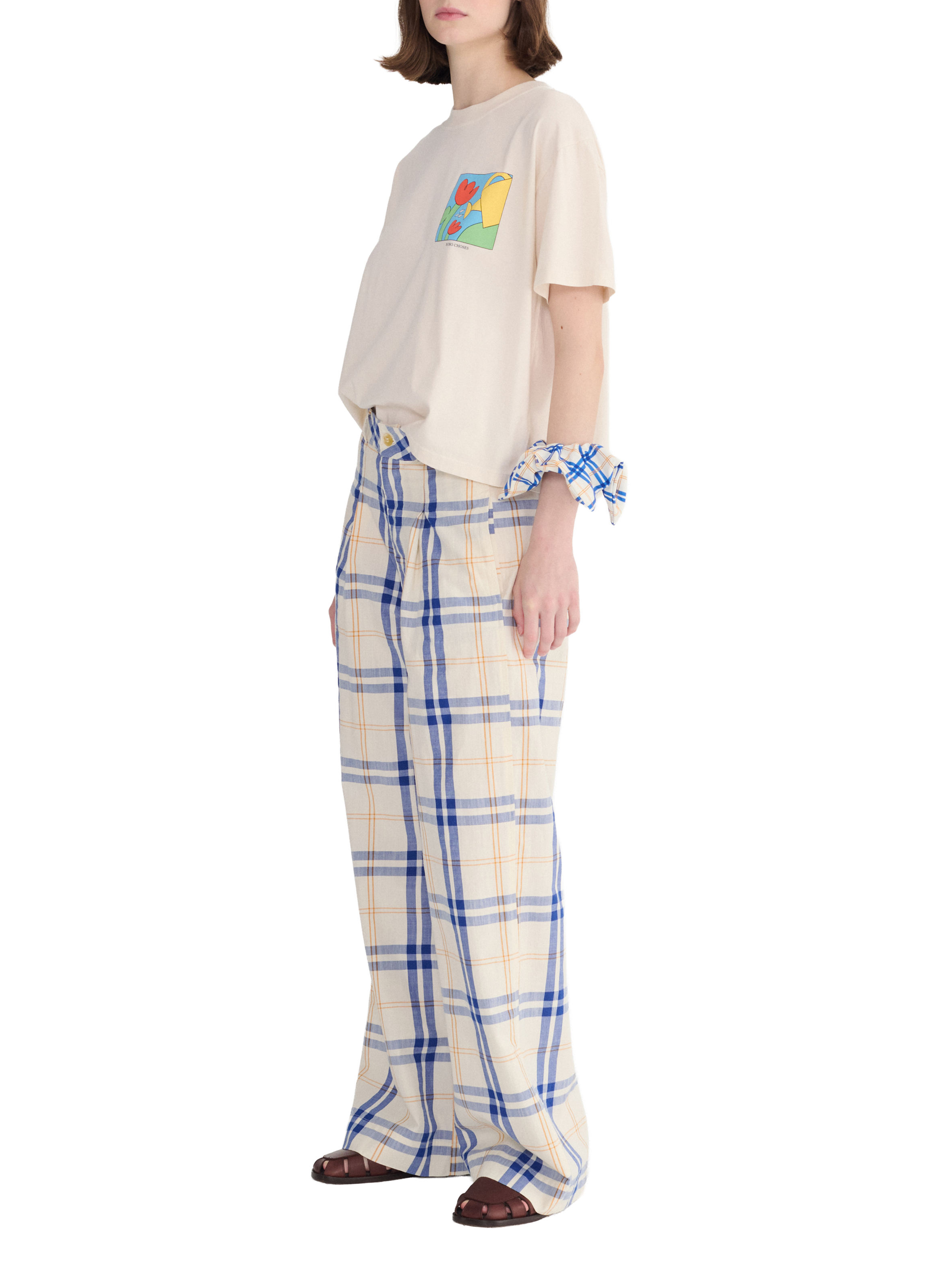 Cotton patterned T-shirt BOBO CHOSES Beige