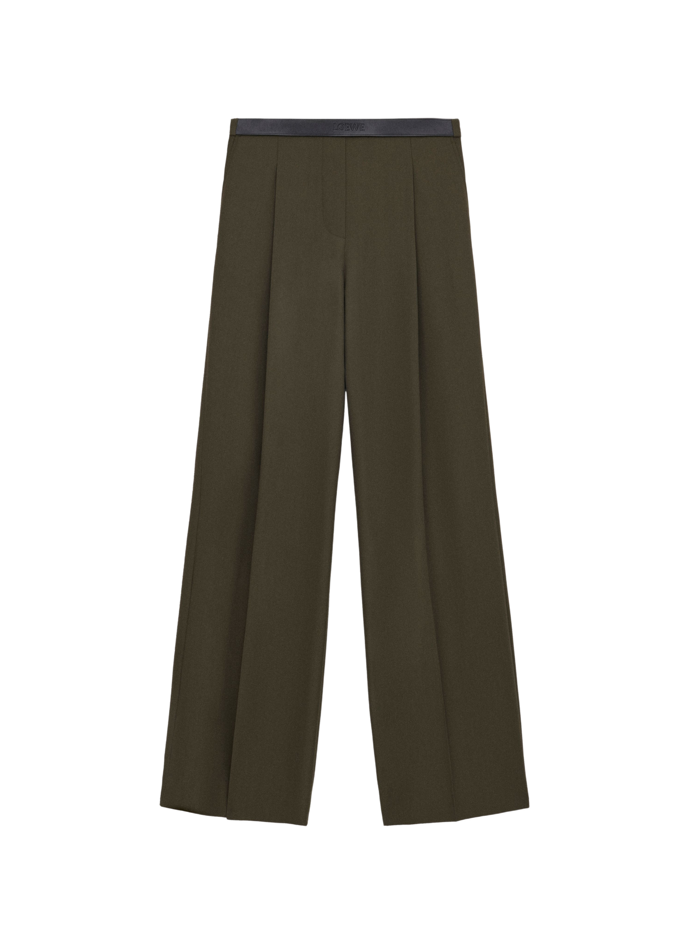 Pantalon large tailleur en laine LOEWE Vert