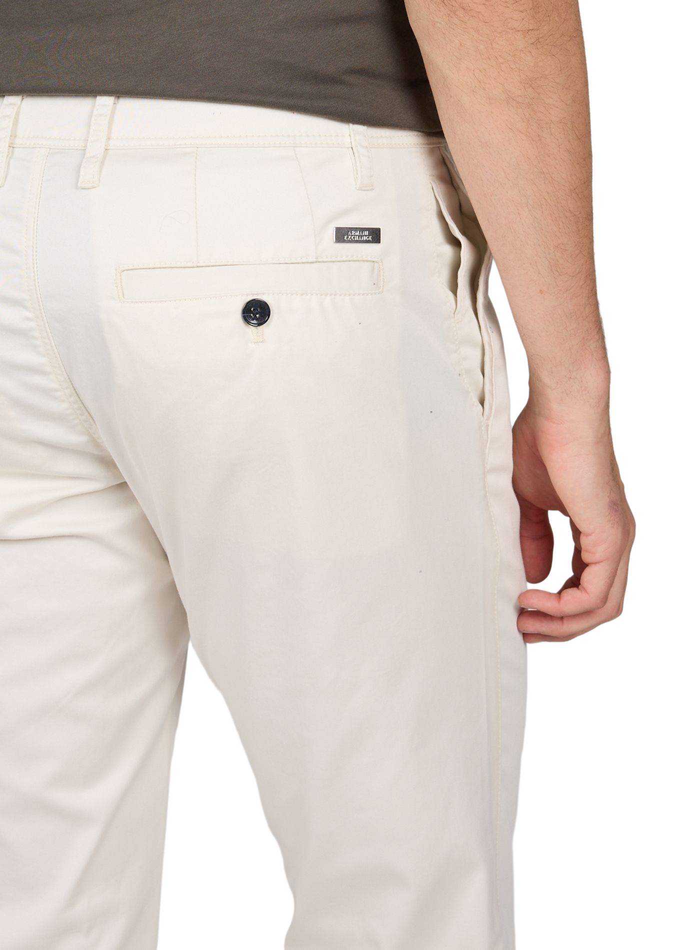Pantalon slim en coton mélangé ARMANI EXCHANGE Beige
