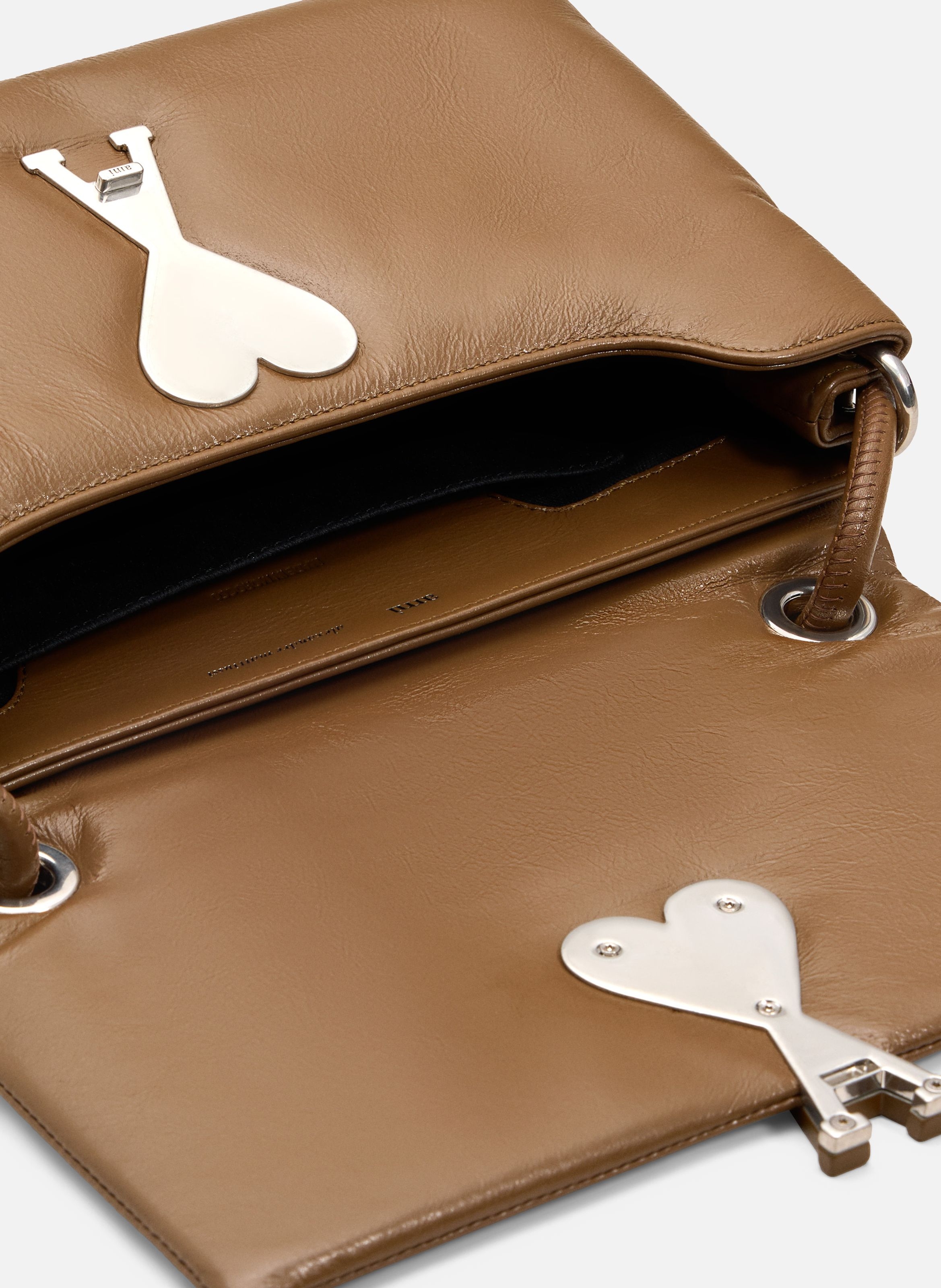 Sac voulez vous en cuir lisse unisexe AMI PARIS Gris