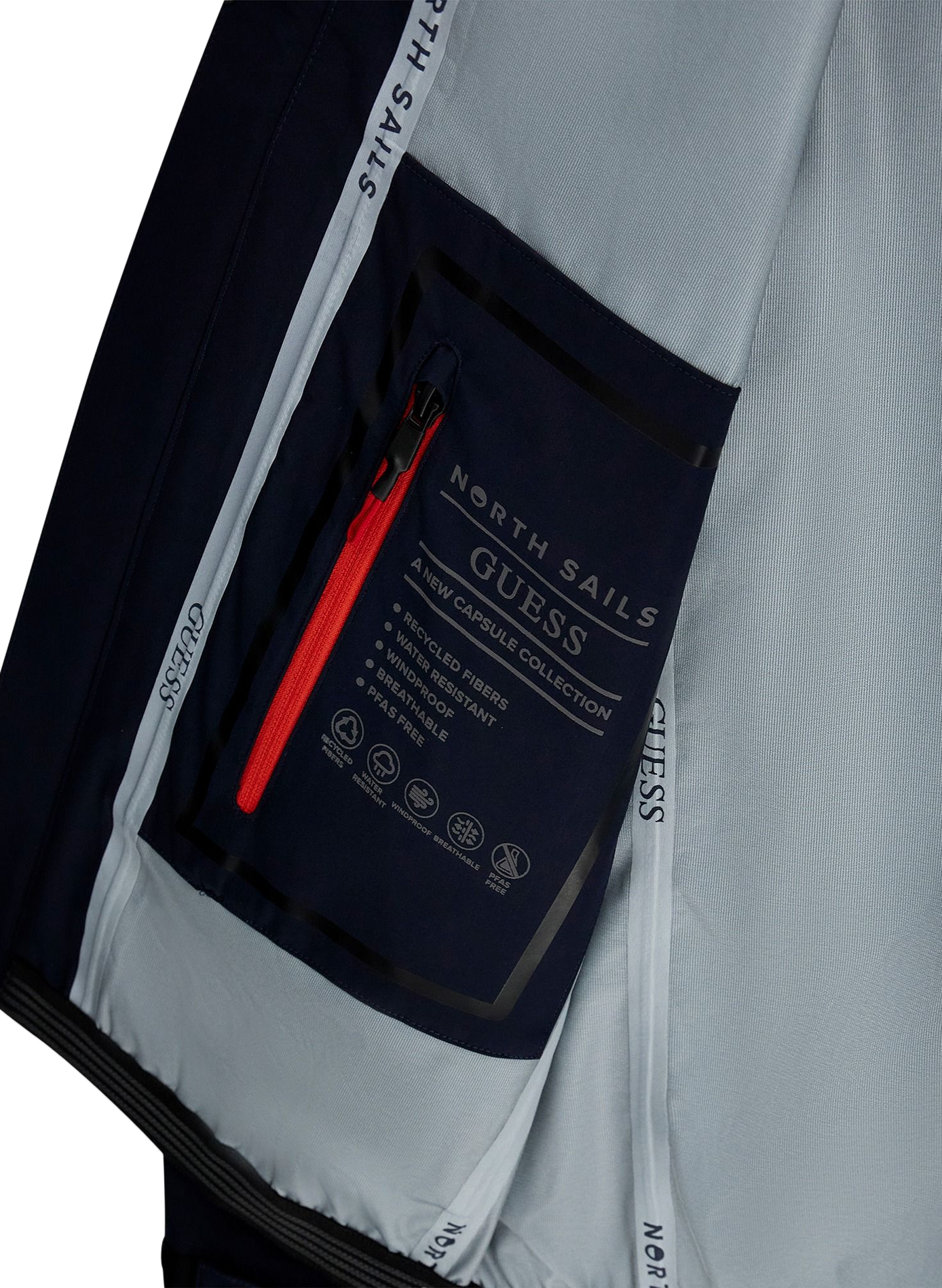 Windbreaker jacket with high collar GUESS Blue