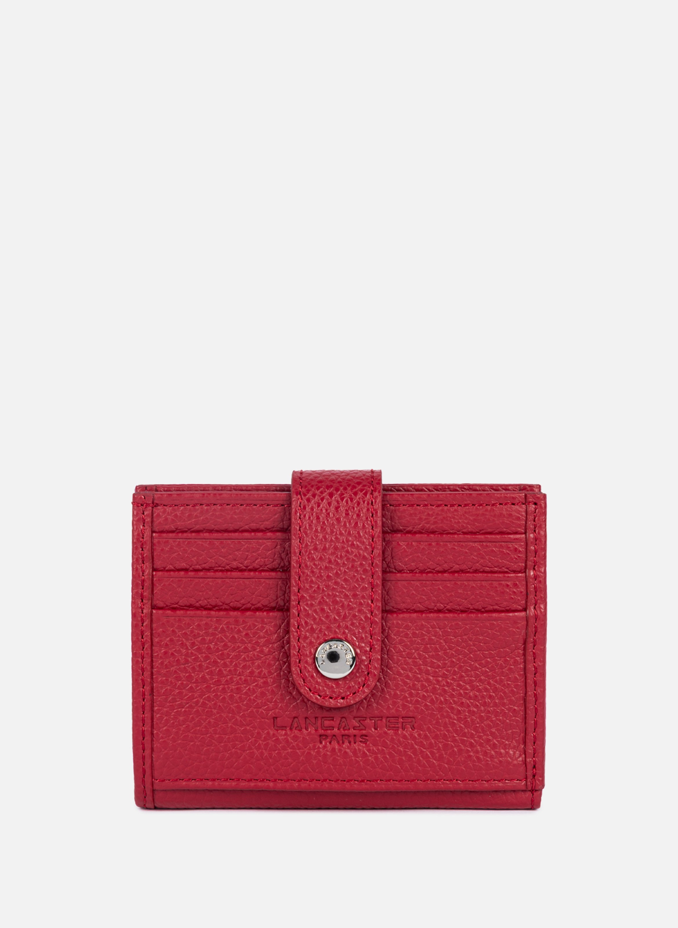 Porte-cartes - foulonné pm LANCASTER Rouge