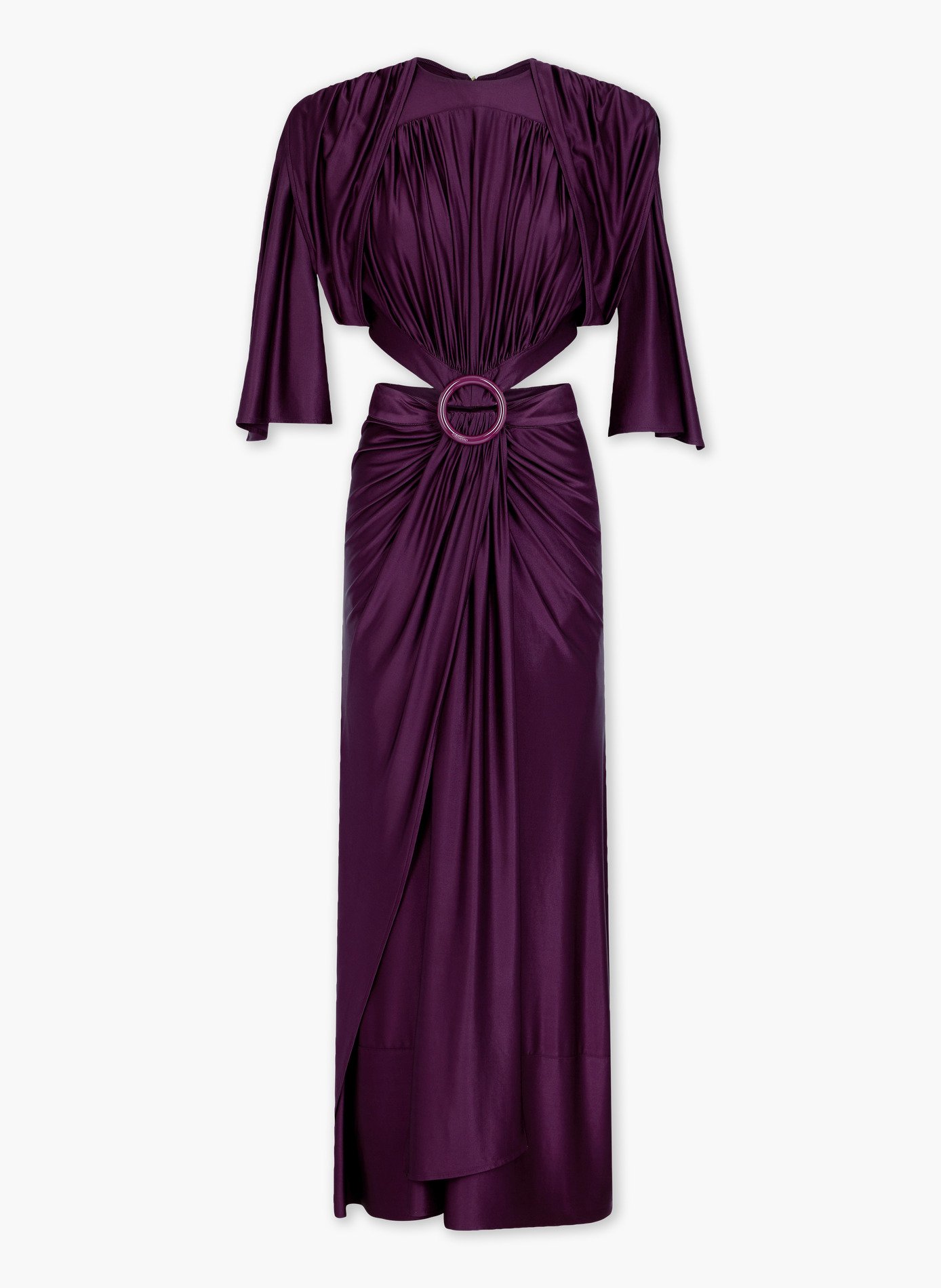Robe midi asymétrique avec détails froncés RABANNE Violet