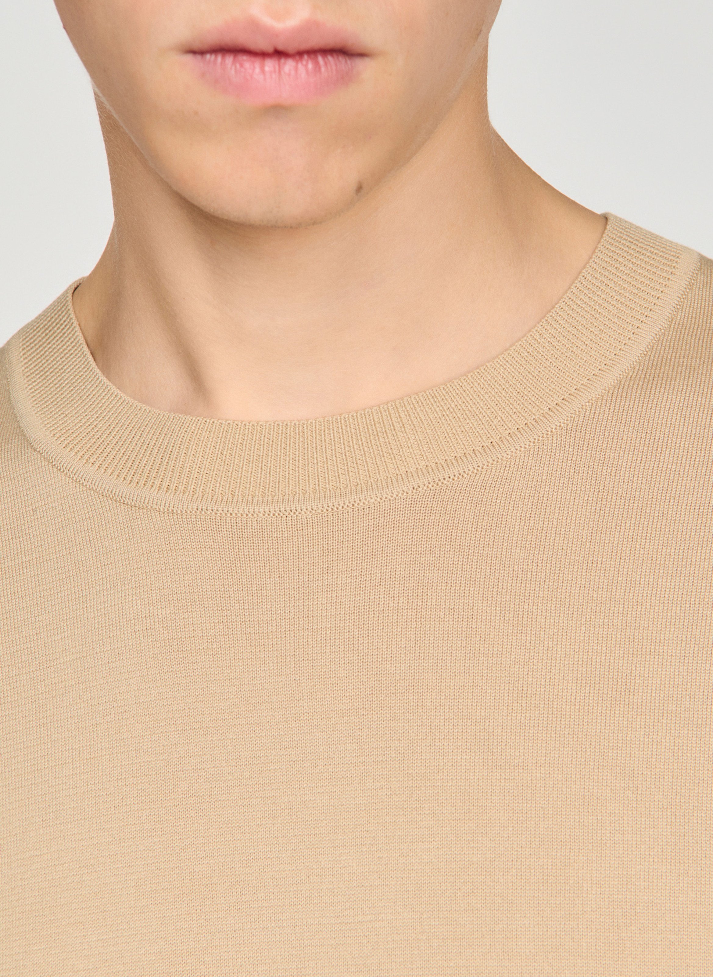 Pull droit manches courtes SANDRO Marron