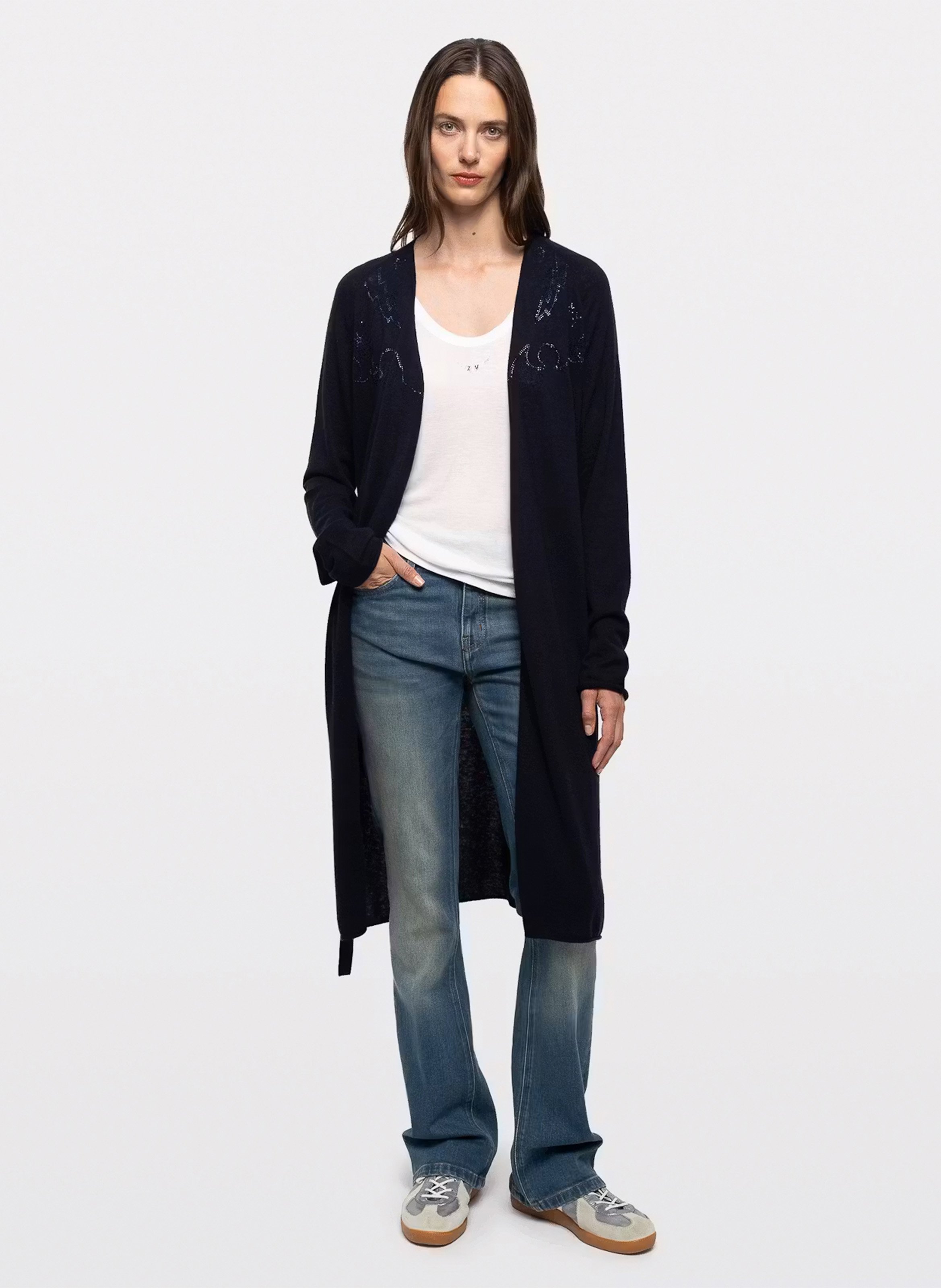 Gilet long en cachemire daffyz ZADIG&VOLTAIRE Bleu