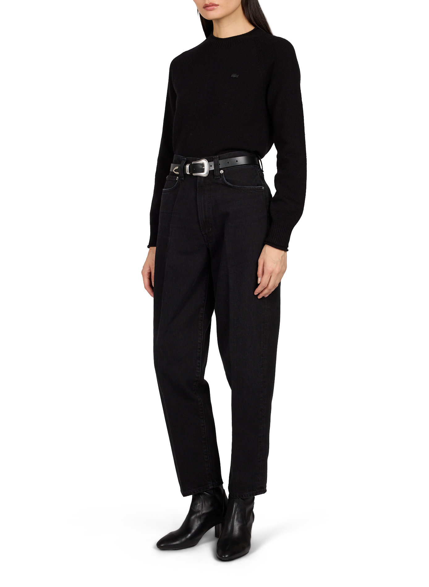 Jeans large 80'S en coton AGOLDE Noir