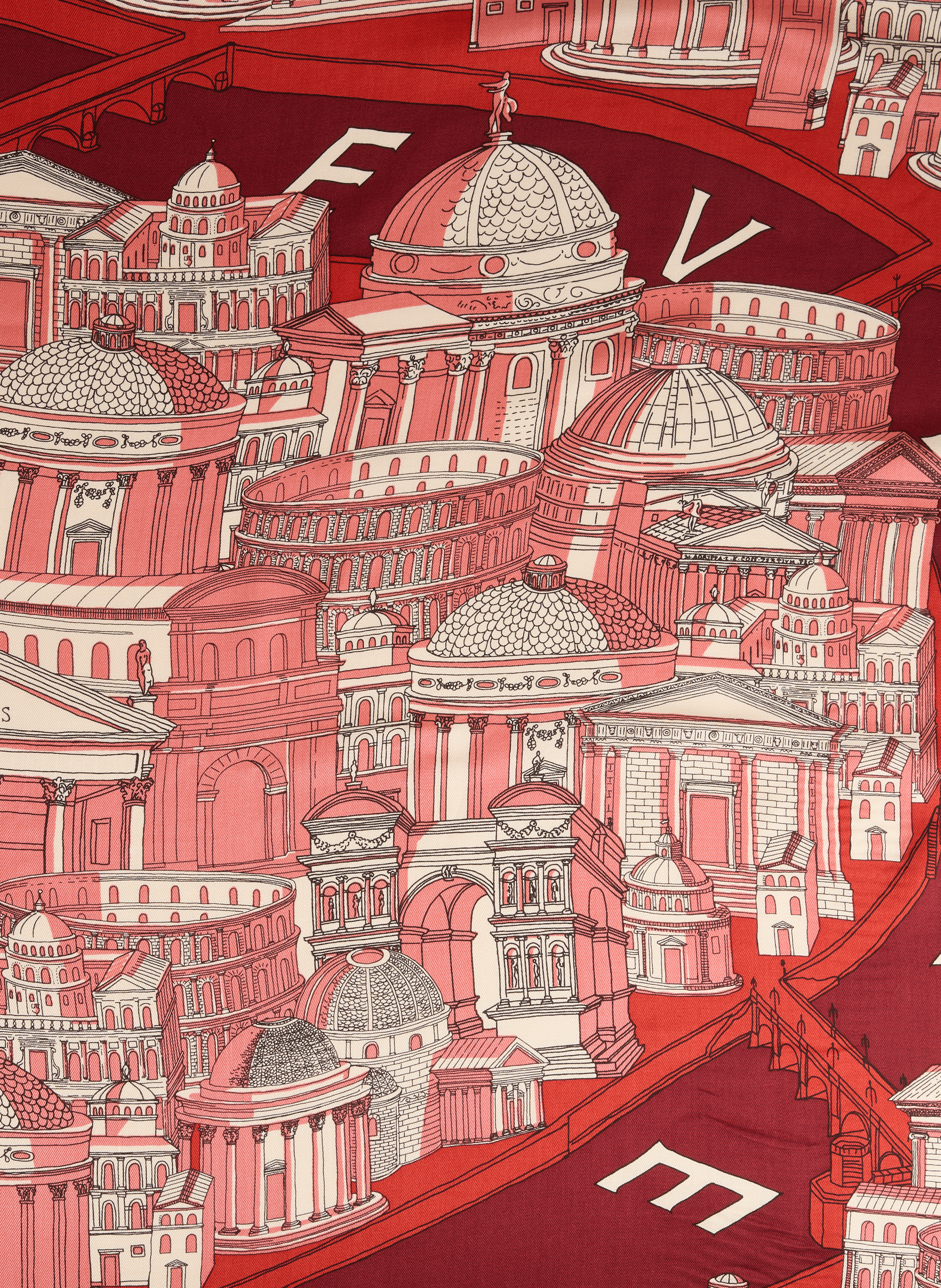 Printed silk blend ROMA scarf INOUI EDITIONS Red
