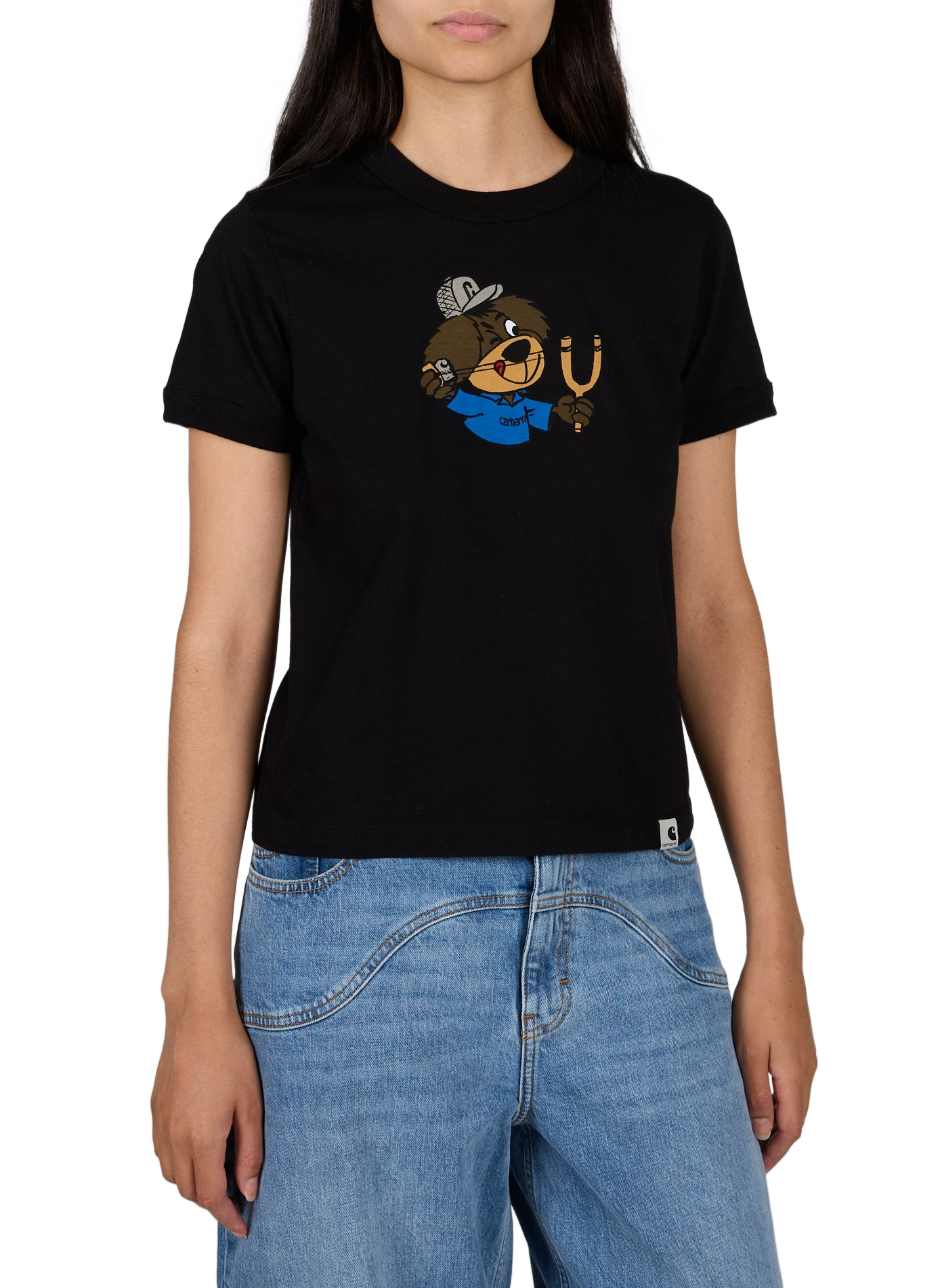 Rundhalsausschnitt T-Shirt aus Baumwolle CARHARTT WIP Schwarz