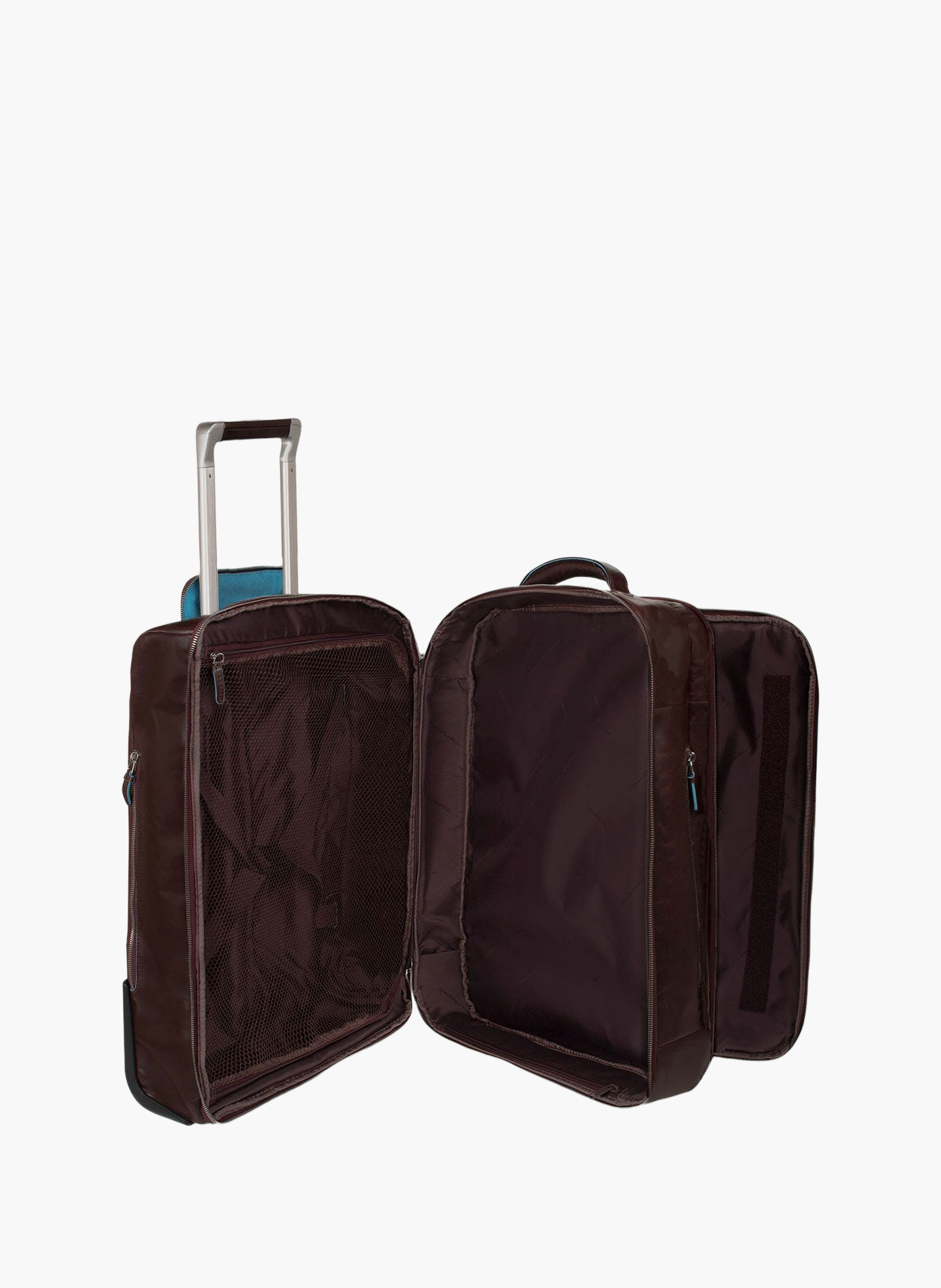 Valise à roulettes cabine avec coque à vêtements PIQUADRO Marron