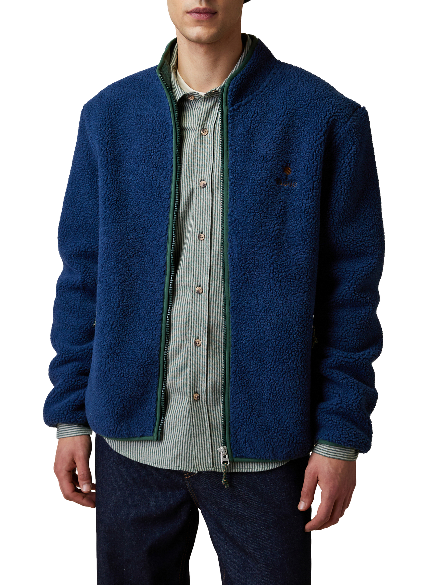 Gerade geschnittene Sherpa-Jacke Senonche FAGUO Blau