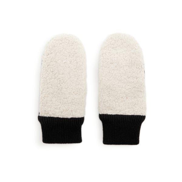 Moufles en cuir mélangé