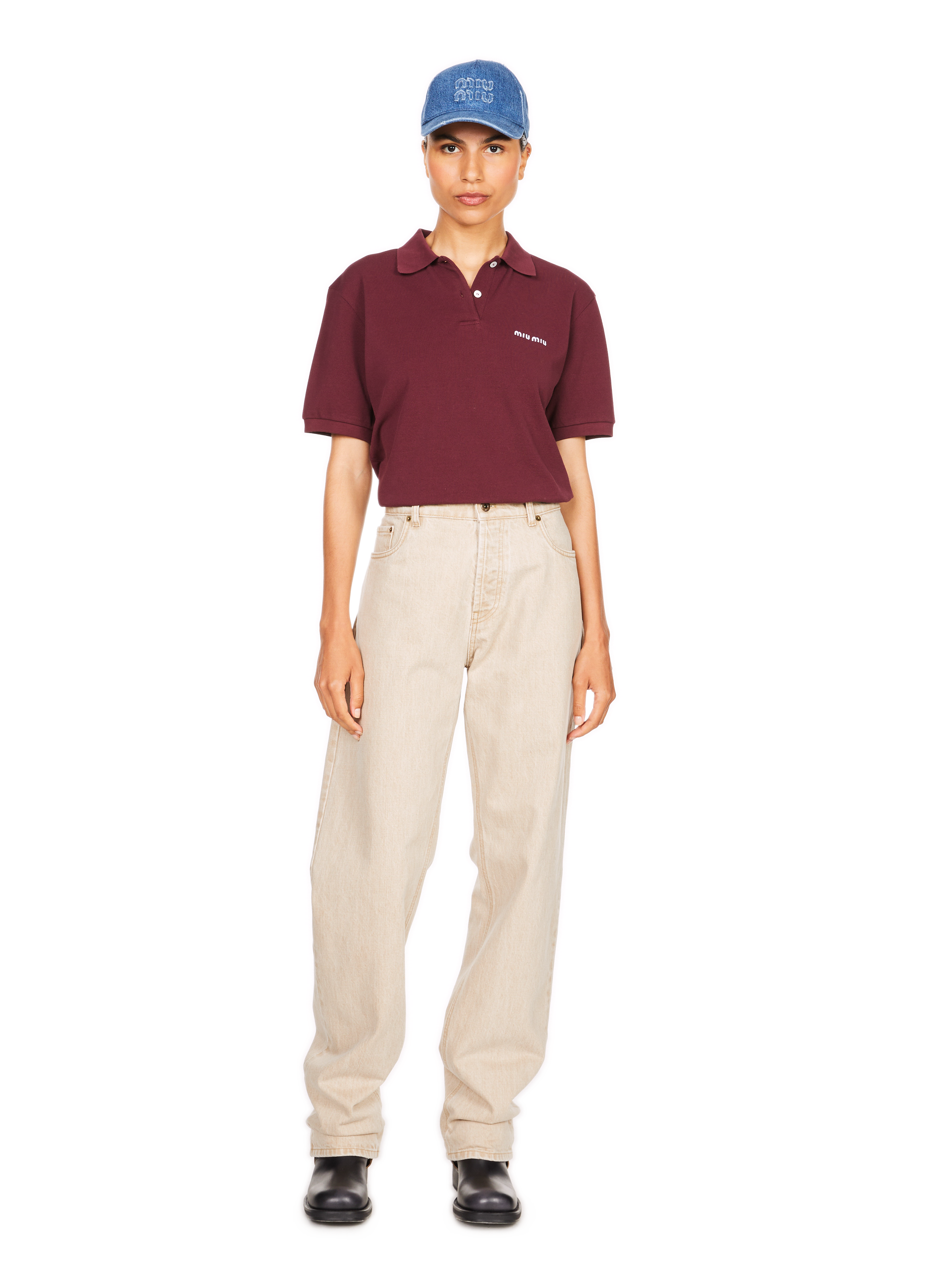 Polo en coton  MIU MIU Rouge