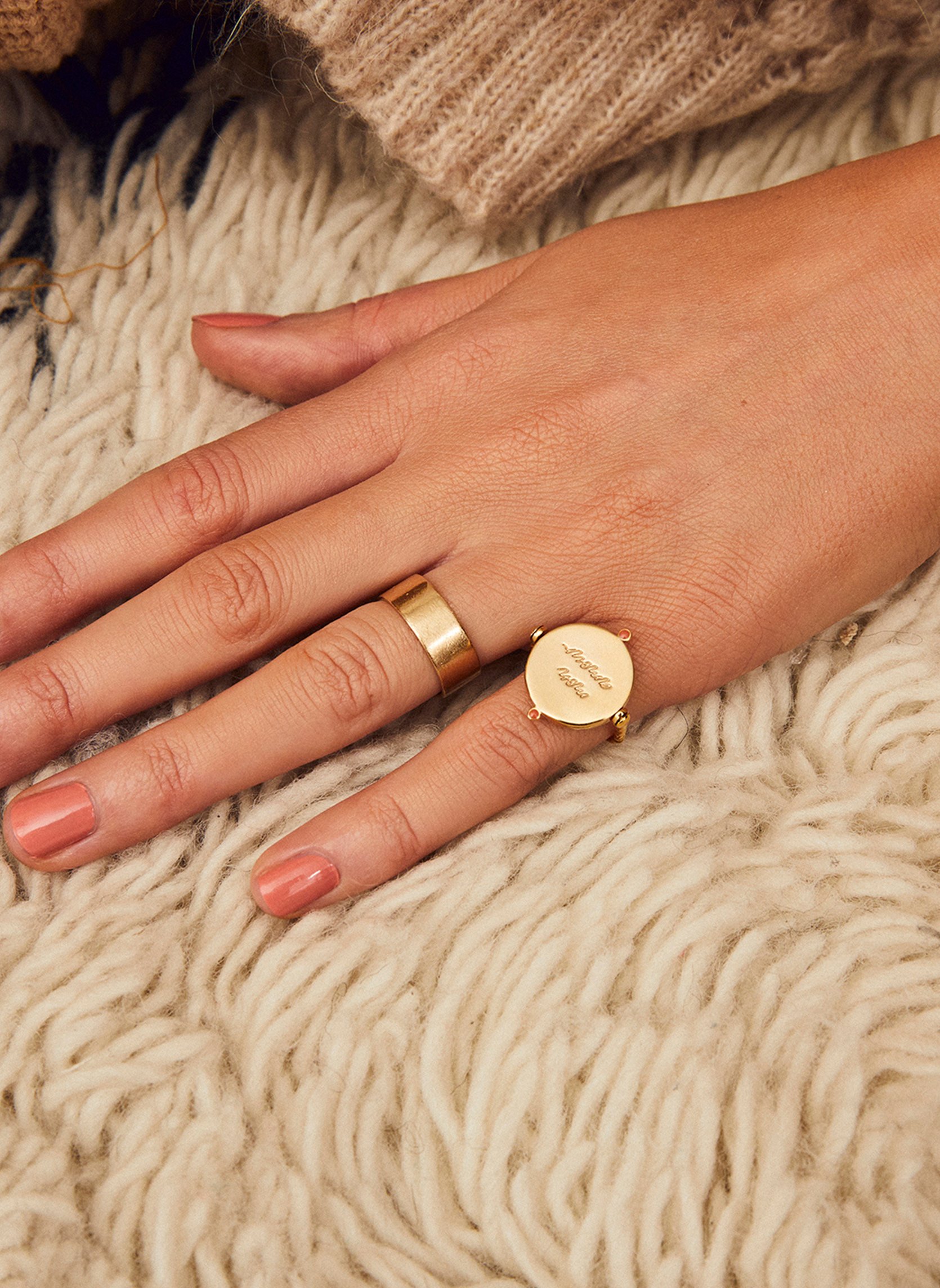 Bague avec cabochon réversible miamor HIPANEMA Noir