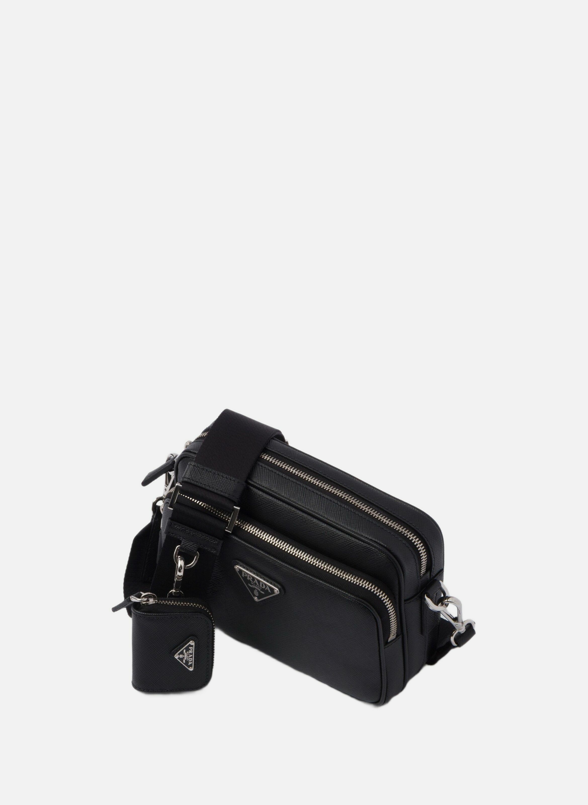 Sac porté épaule en cuir saffiano PRADA Noir