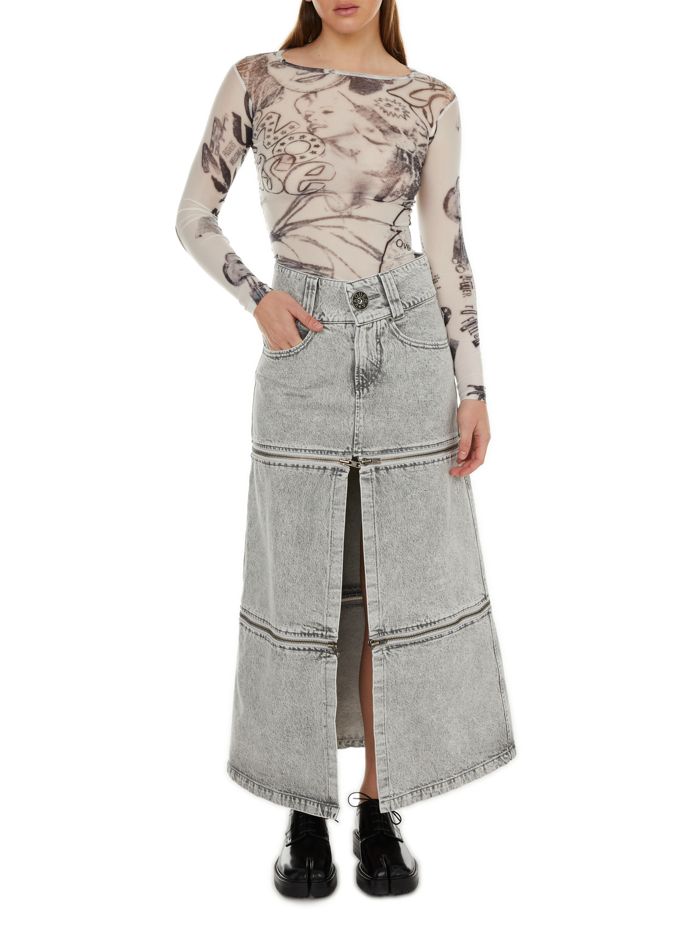 Skirt with slit  VAQUERA Grey