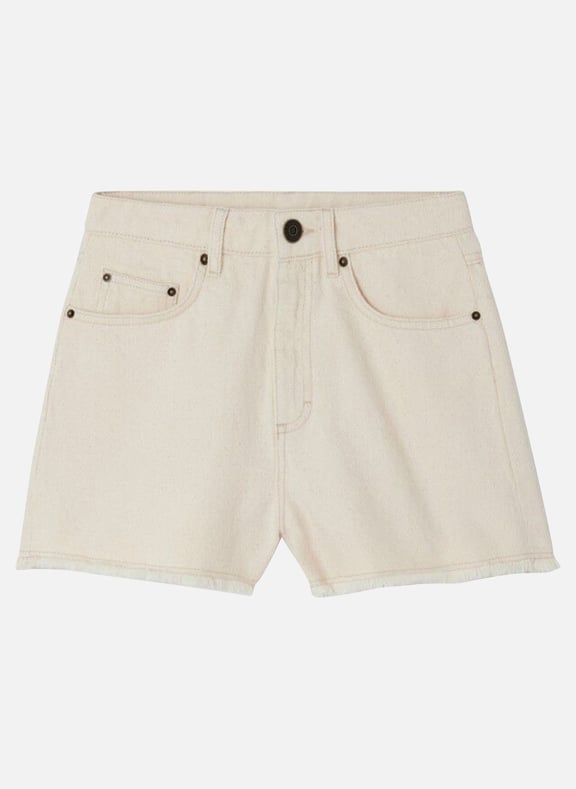 Short taille haute en coton recyclé tineborow Beige by AMERICAN VINTAGE AMERICAN VINTAGE Short taille haute en coton recyclé tineborow Beige