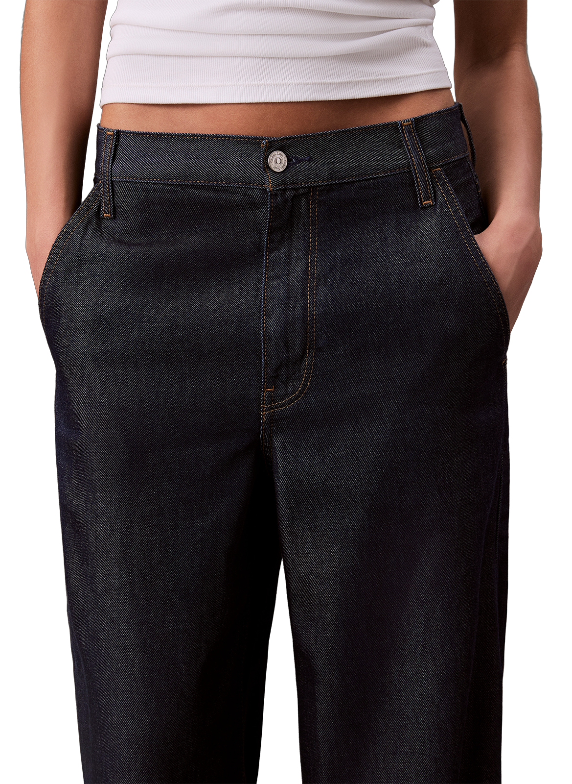 Jean large en coton mélangé CALVIN KLEIN Bleu