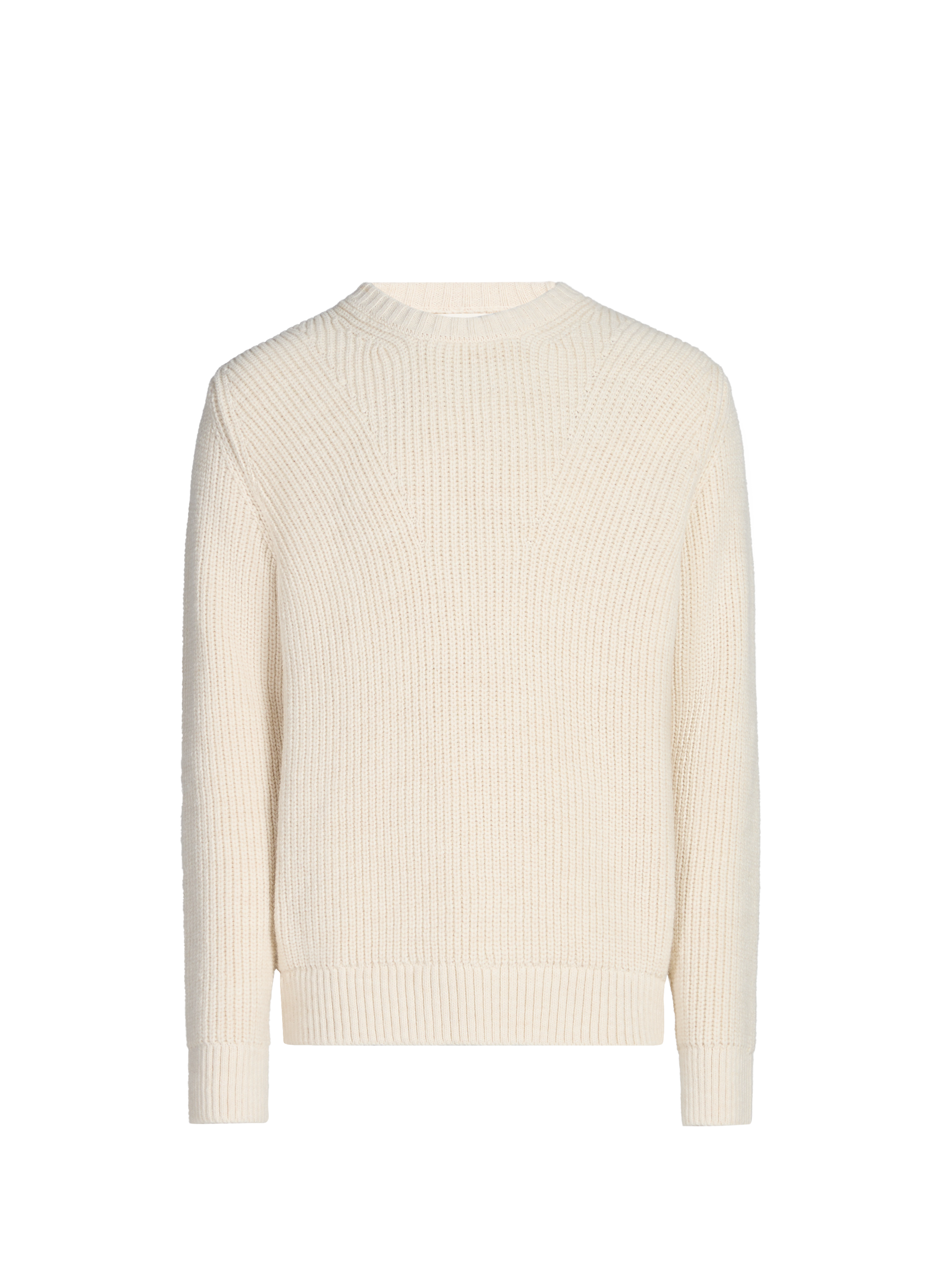 Round-neck sweater in ribbed knit SAISON 1865 Beige