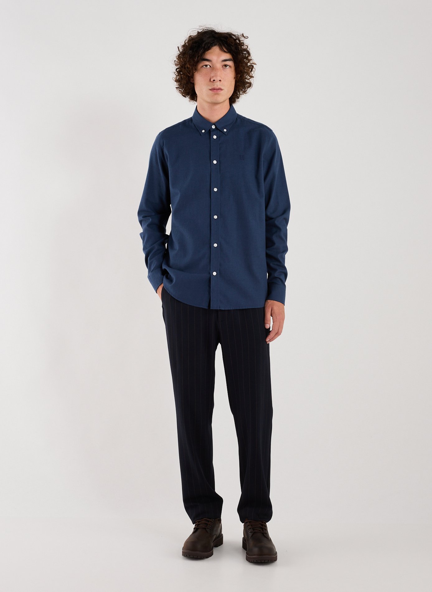 Chemise unie en coton LES DEUX Bleu