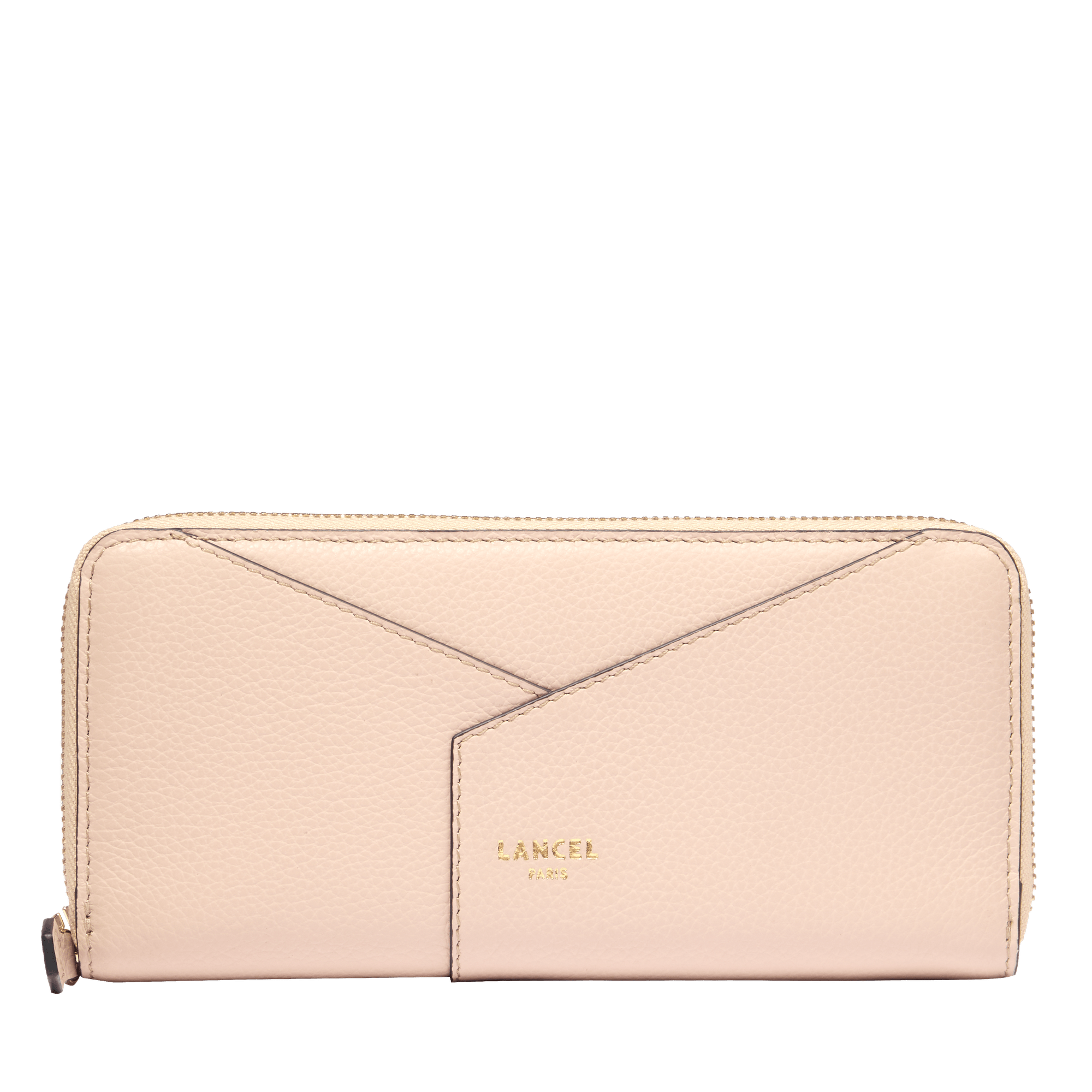 Portefeuille long zippé enveloppe de lancel en cuir LANCEL Beige