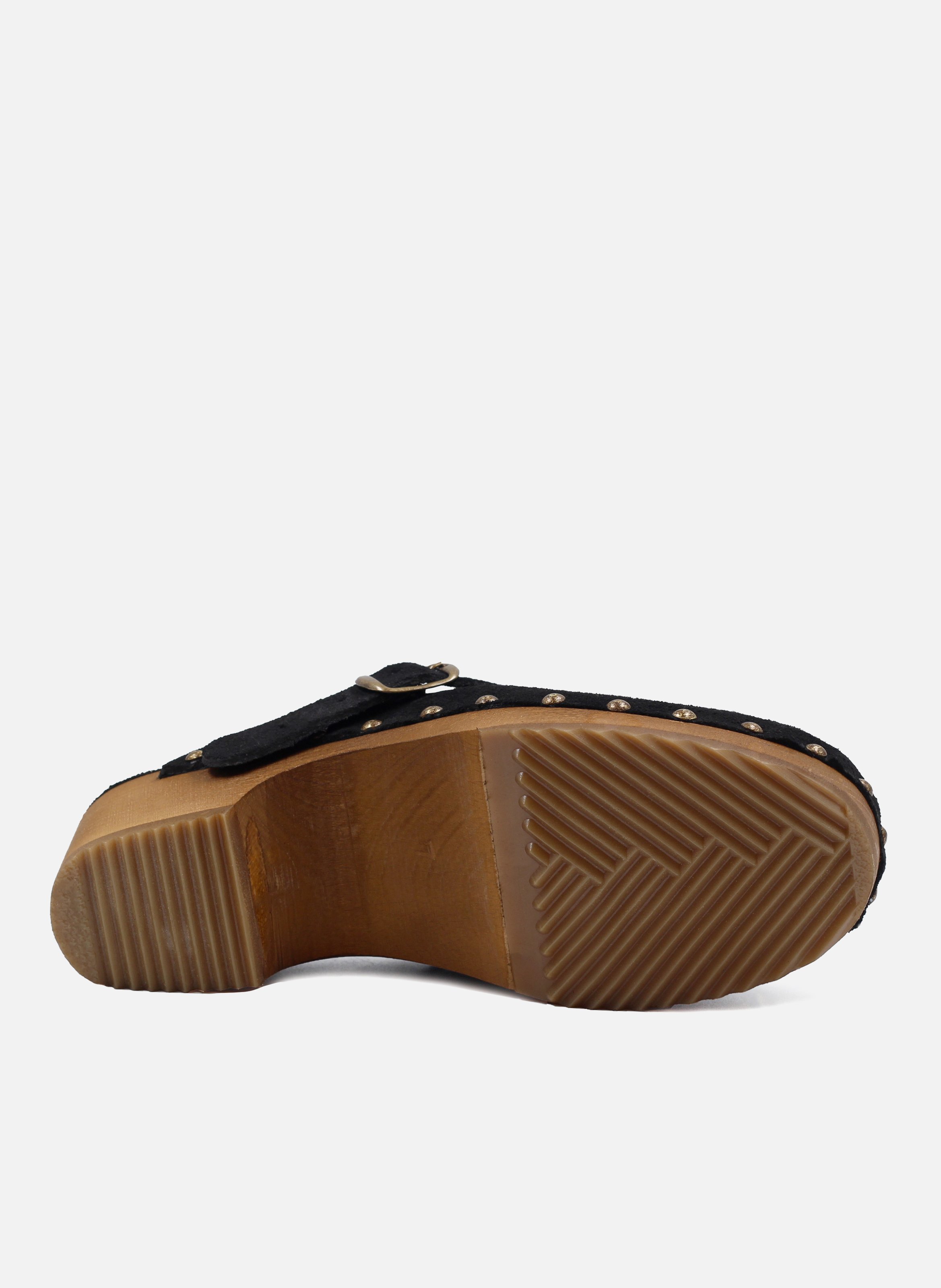 Sabots bois brides cuir daim JULES & JENN Noir