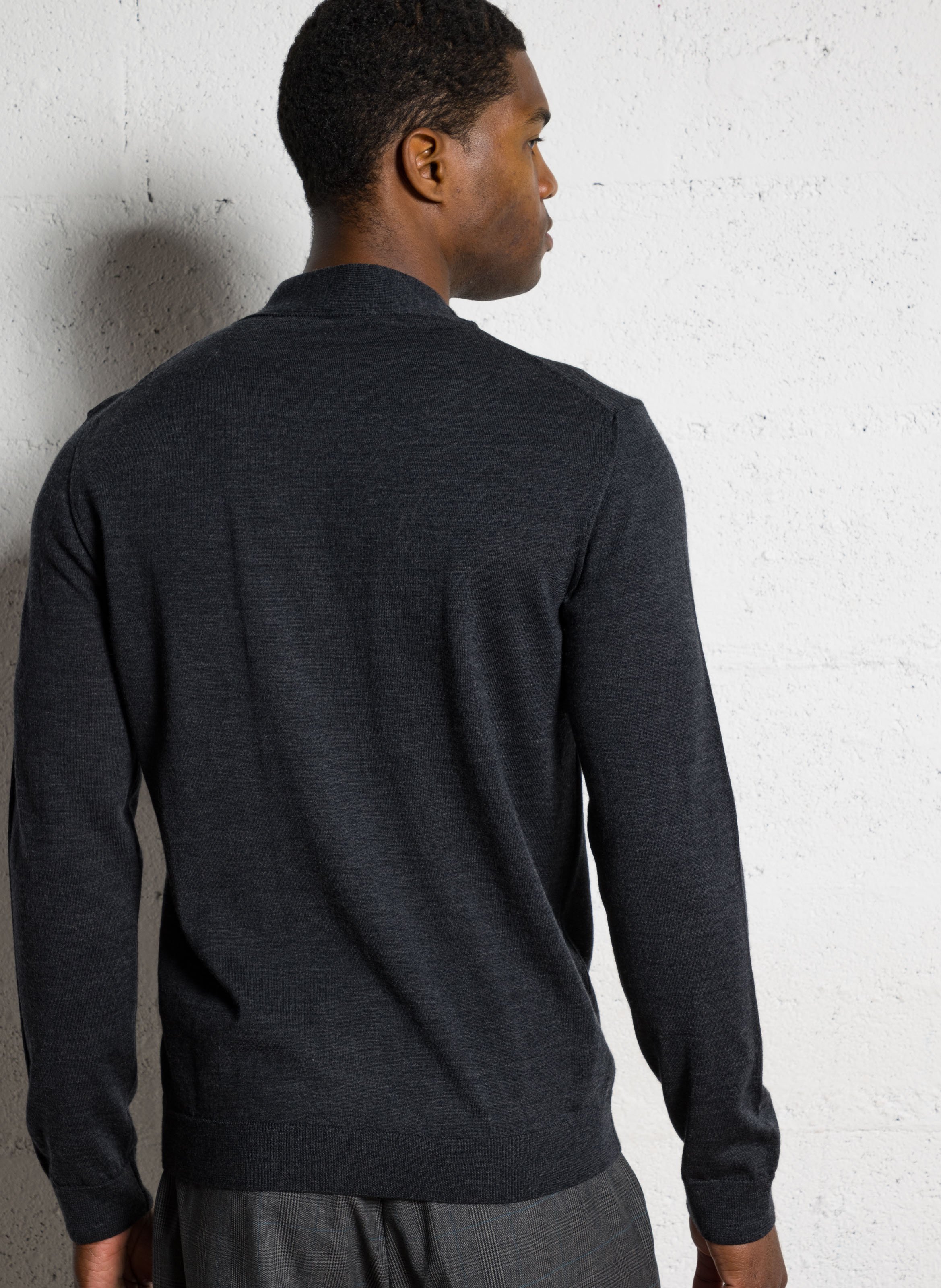 Pull col rond en laine IKKS Gris