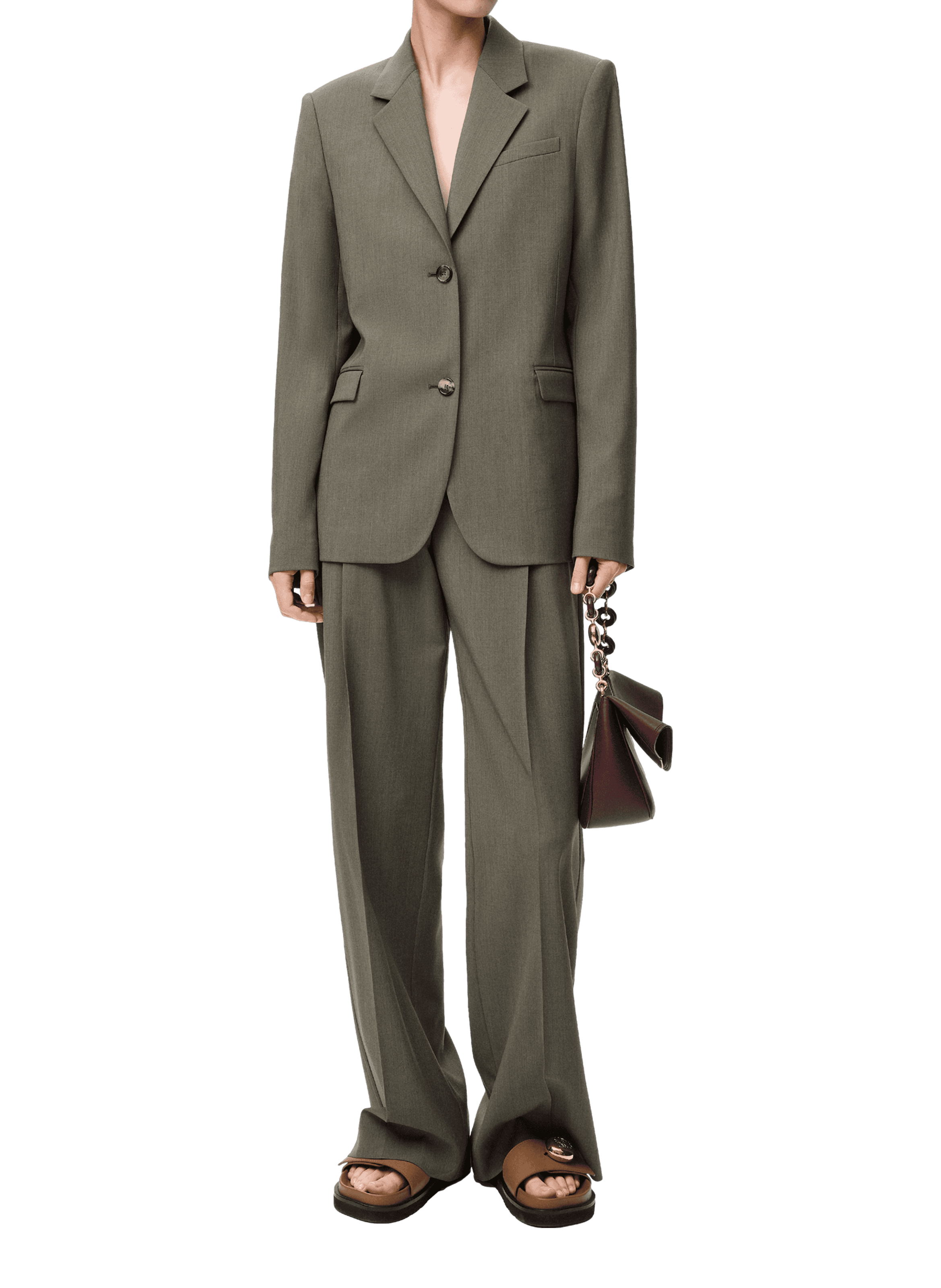 Flowy wool pants LOEWE Green