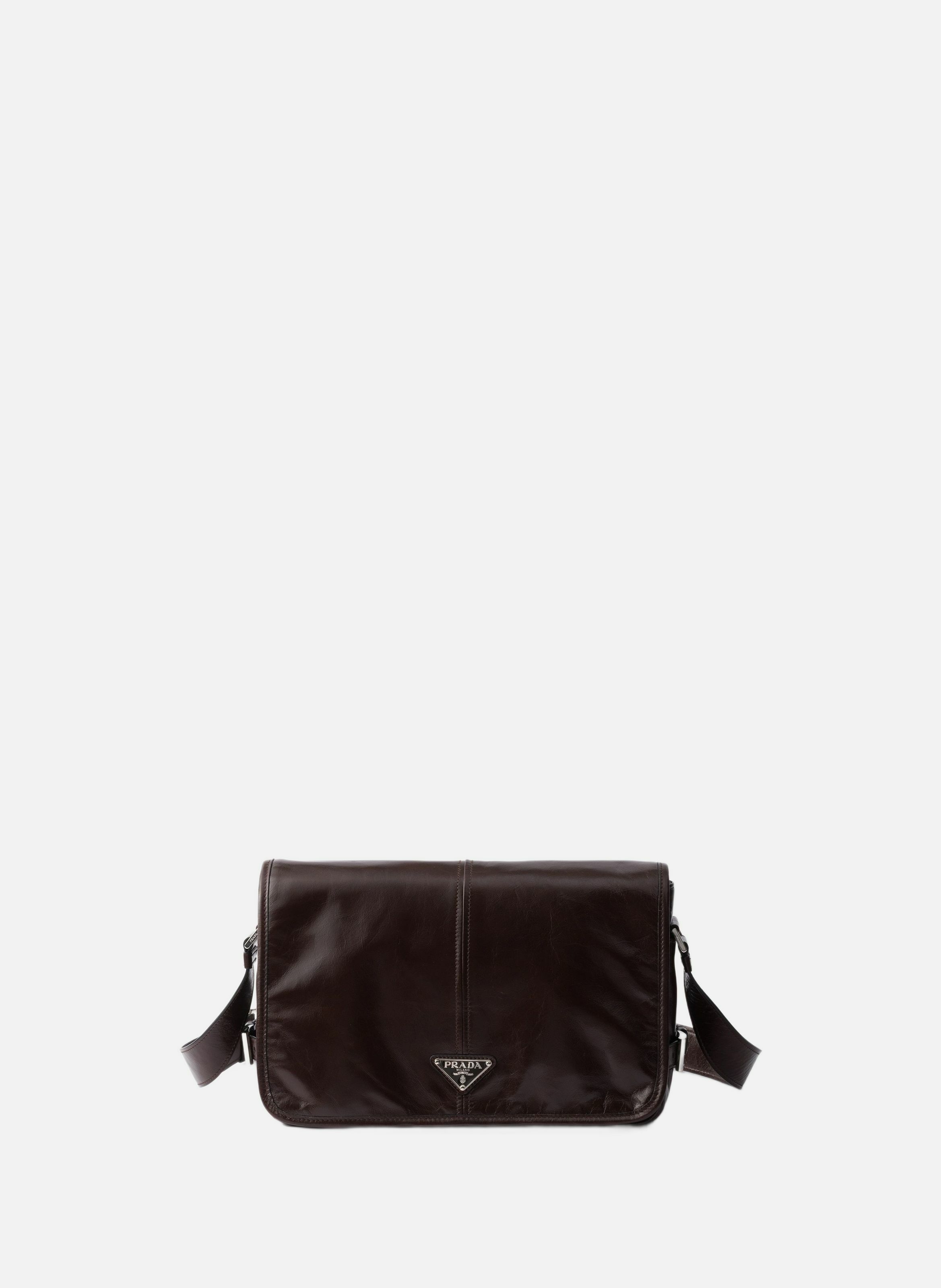 Sac à bandoulière en cuir PRADA Marron