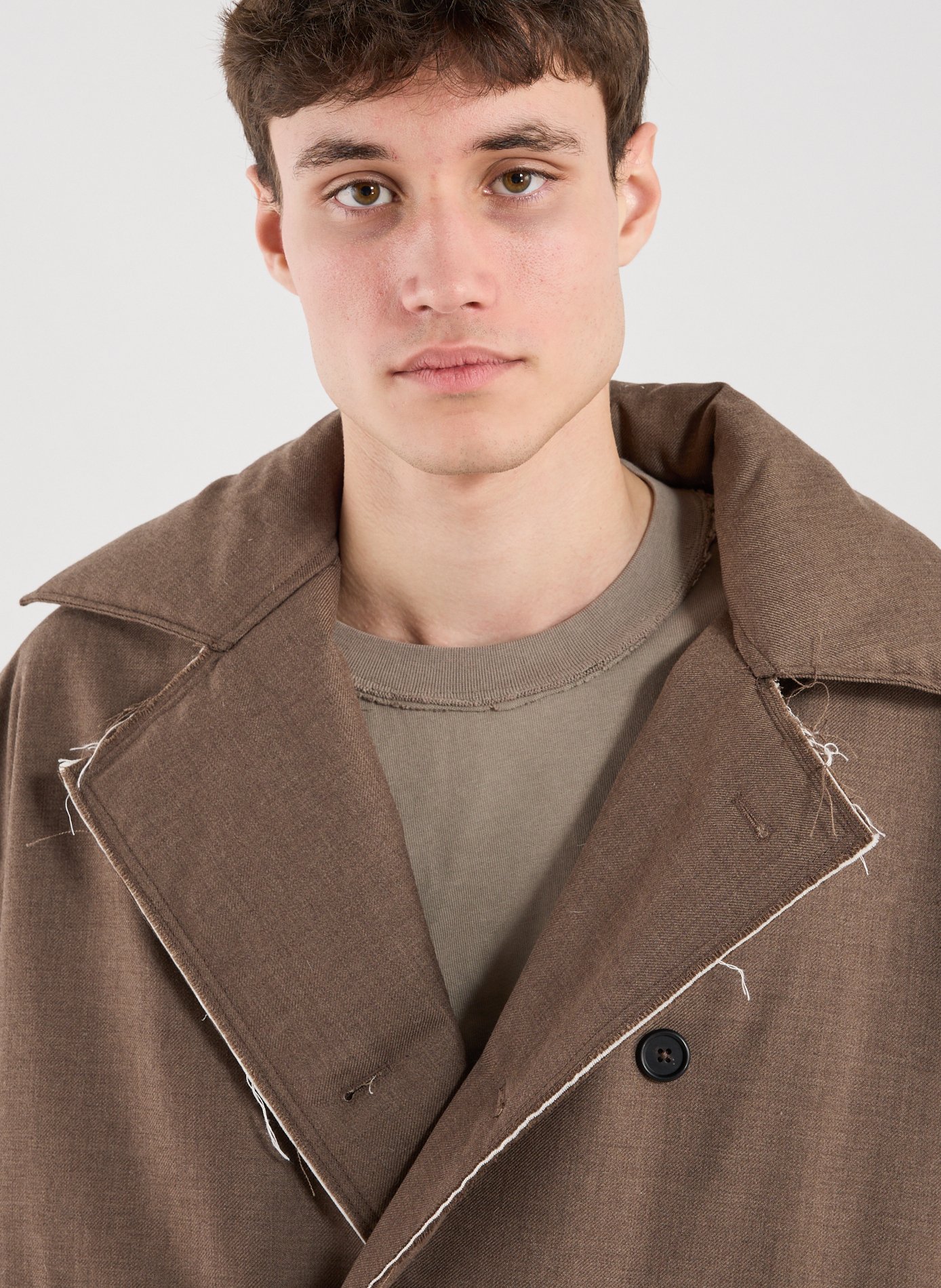 Oversized mid-length padded pea coat CAMIEL FORTGENS Brown