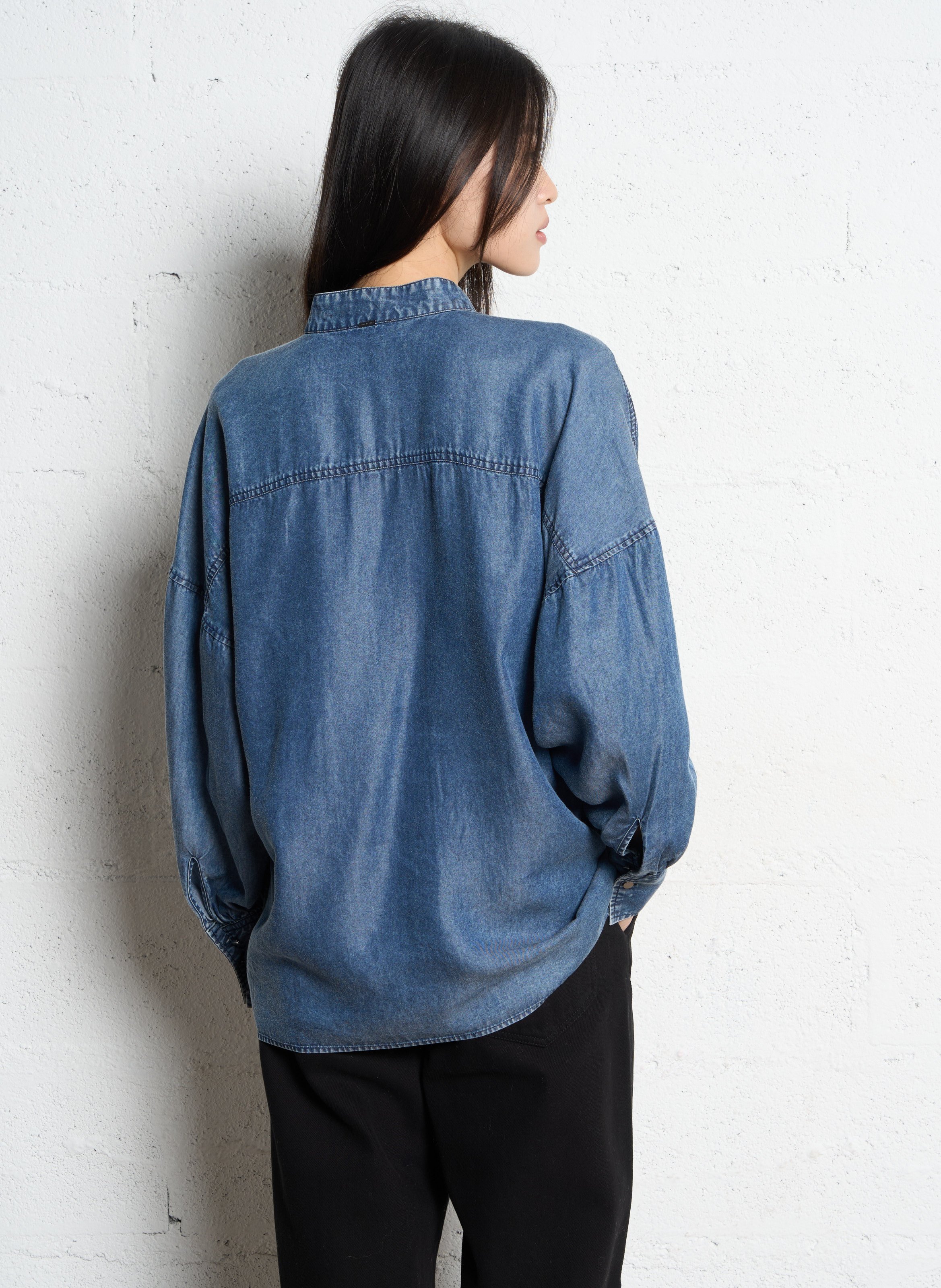 Blouse oversize en denim IKKS Bleu