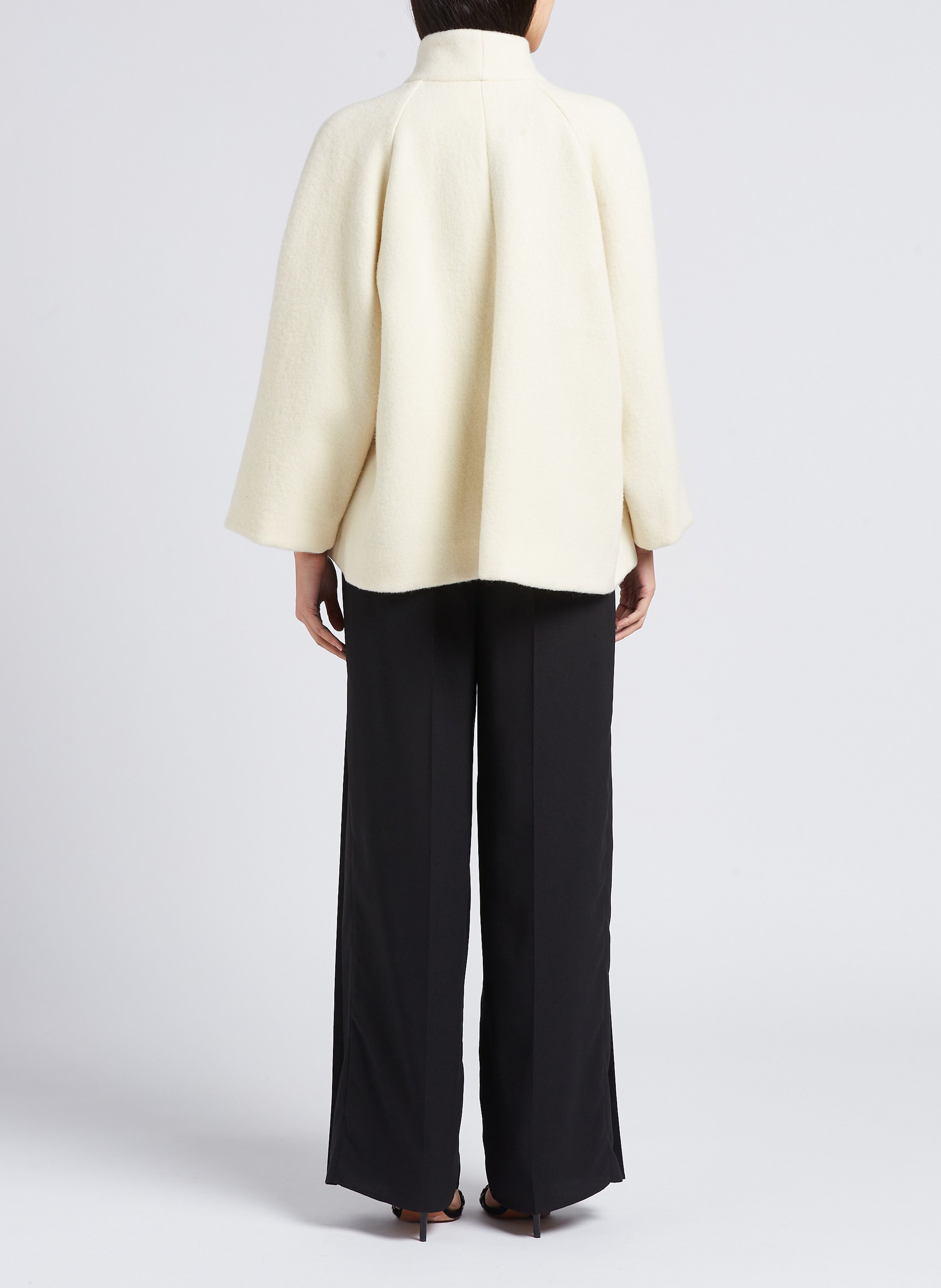 Cape droite col châle en laine hini BA&SH Beige