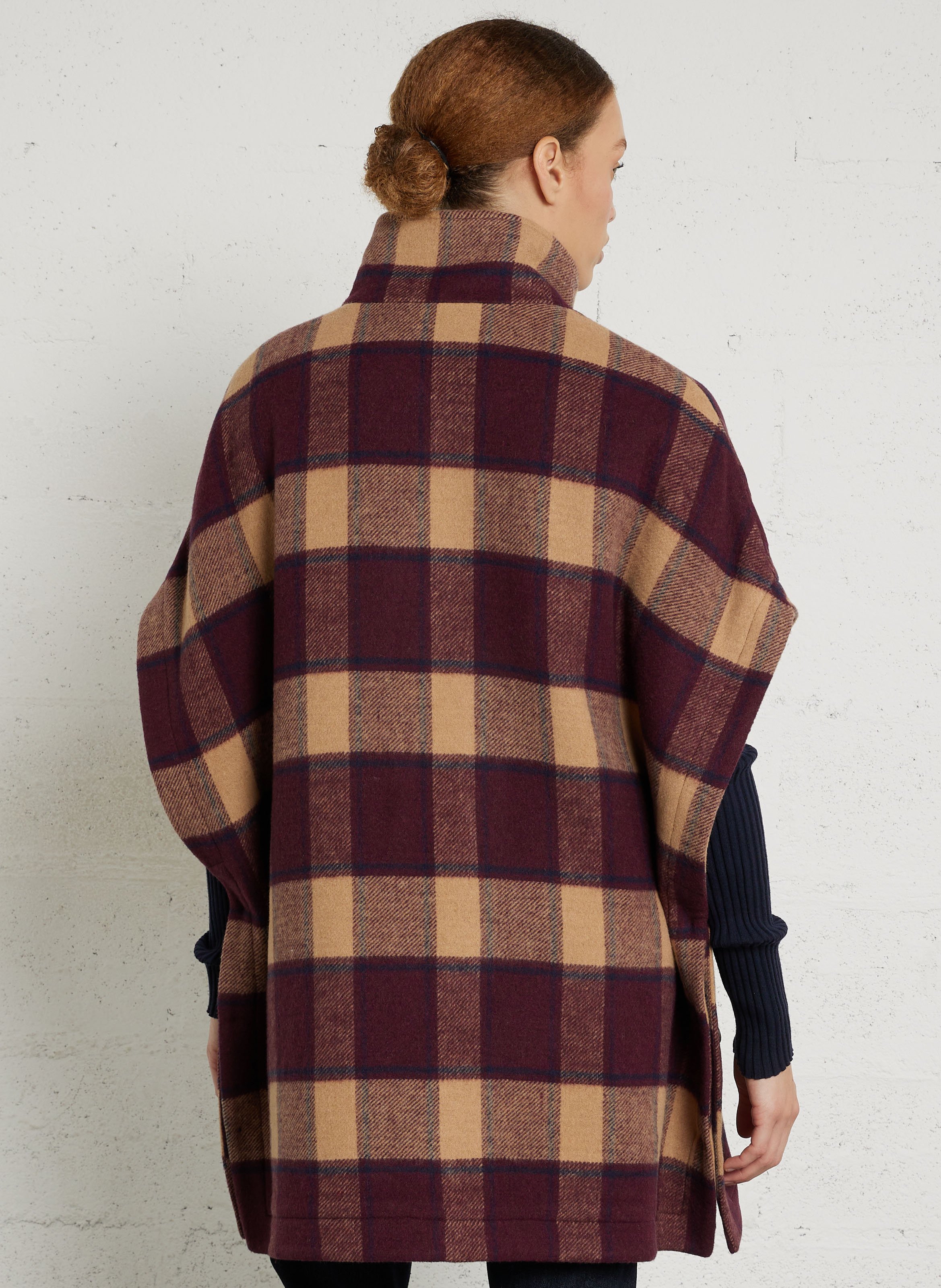 Cape oversize col montant à carreaux dolly MAISON 123 Rouge