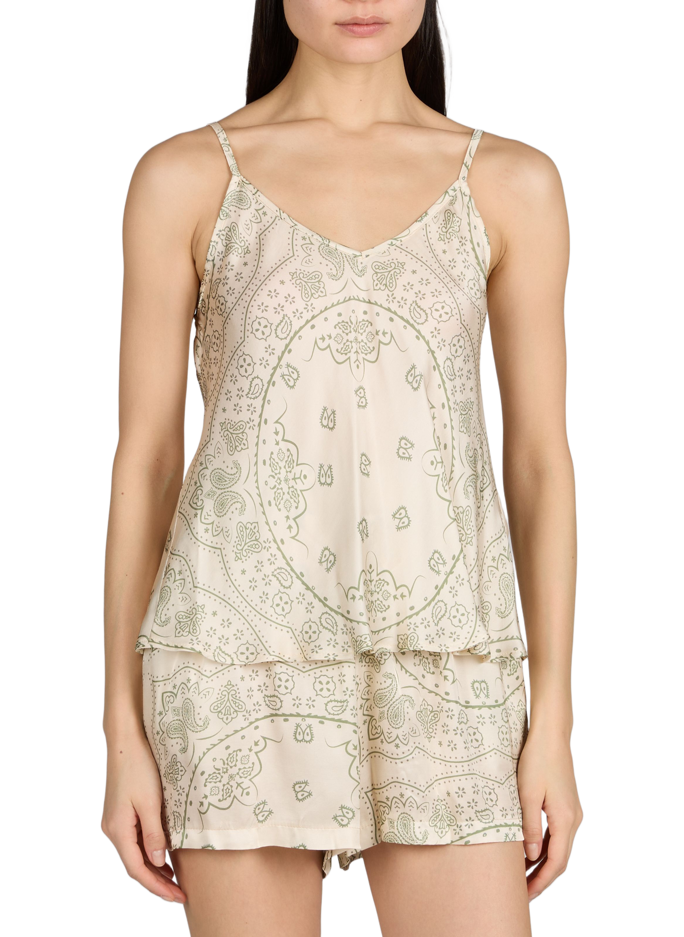 Débardeur Lewiston imprimé à col V AOKYANOS Beige