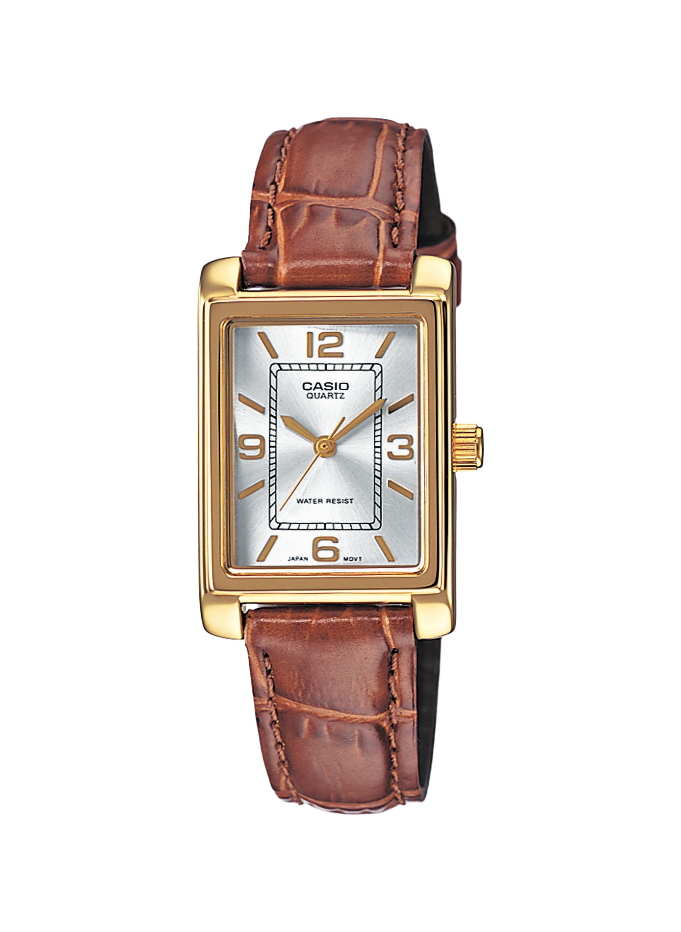 Montre vintage analogique en cuir CASIO Marron