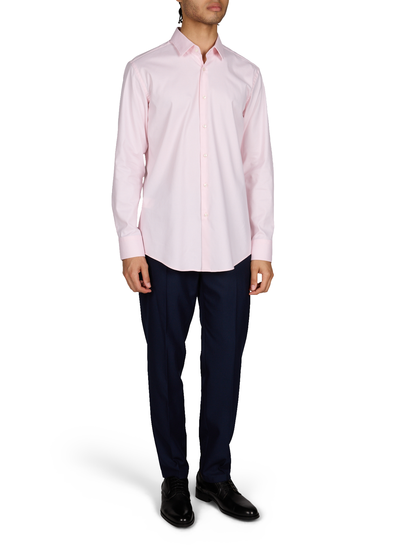 Chemise col classique en coton mélangé BOSS Rose