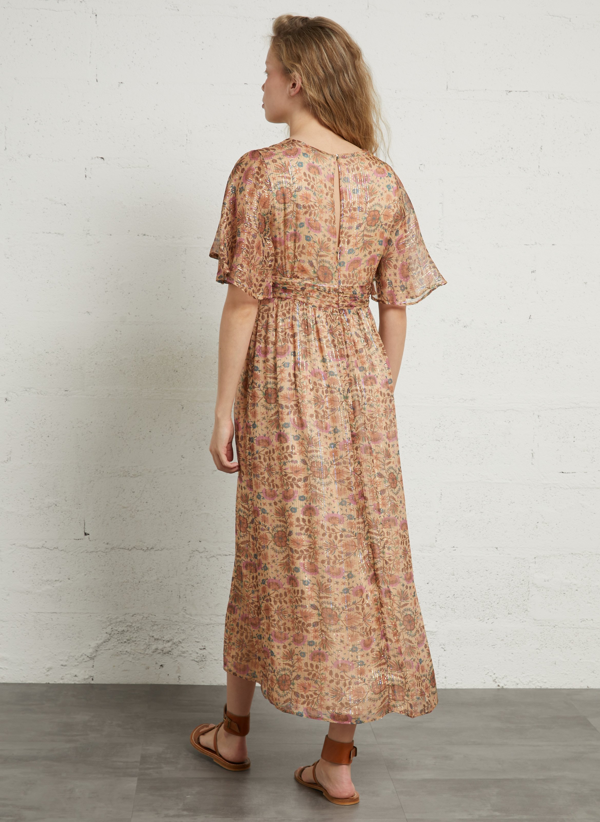 Robe longue imprimée bali MAISON 123 Beige