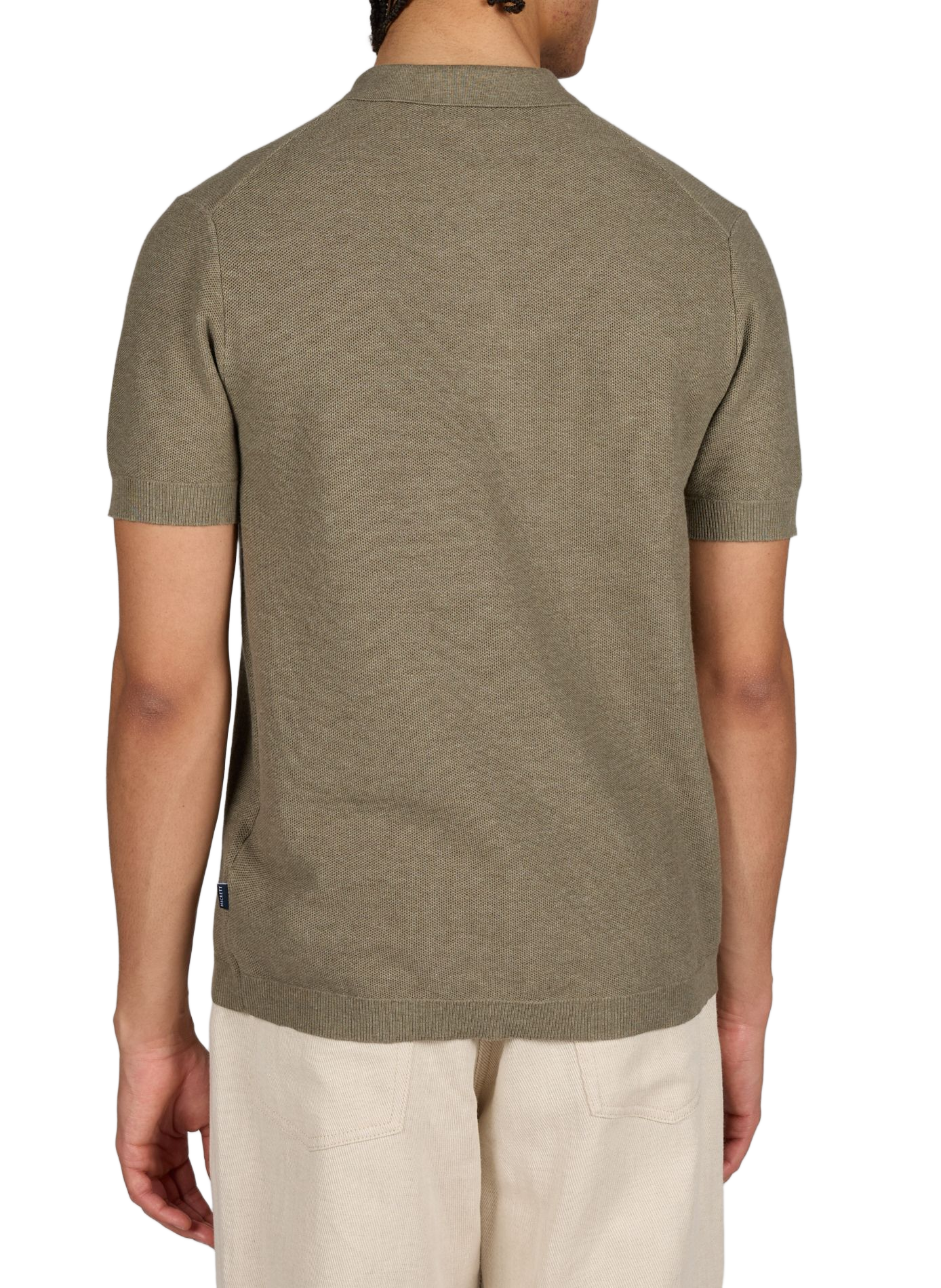 Short-sleeved polo in piqué cotton and cashmere HACKETT Green
