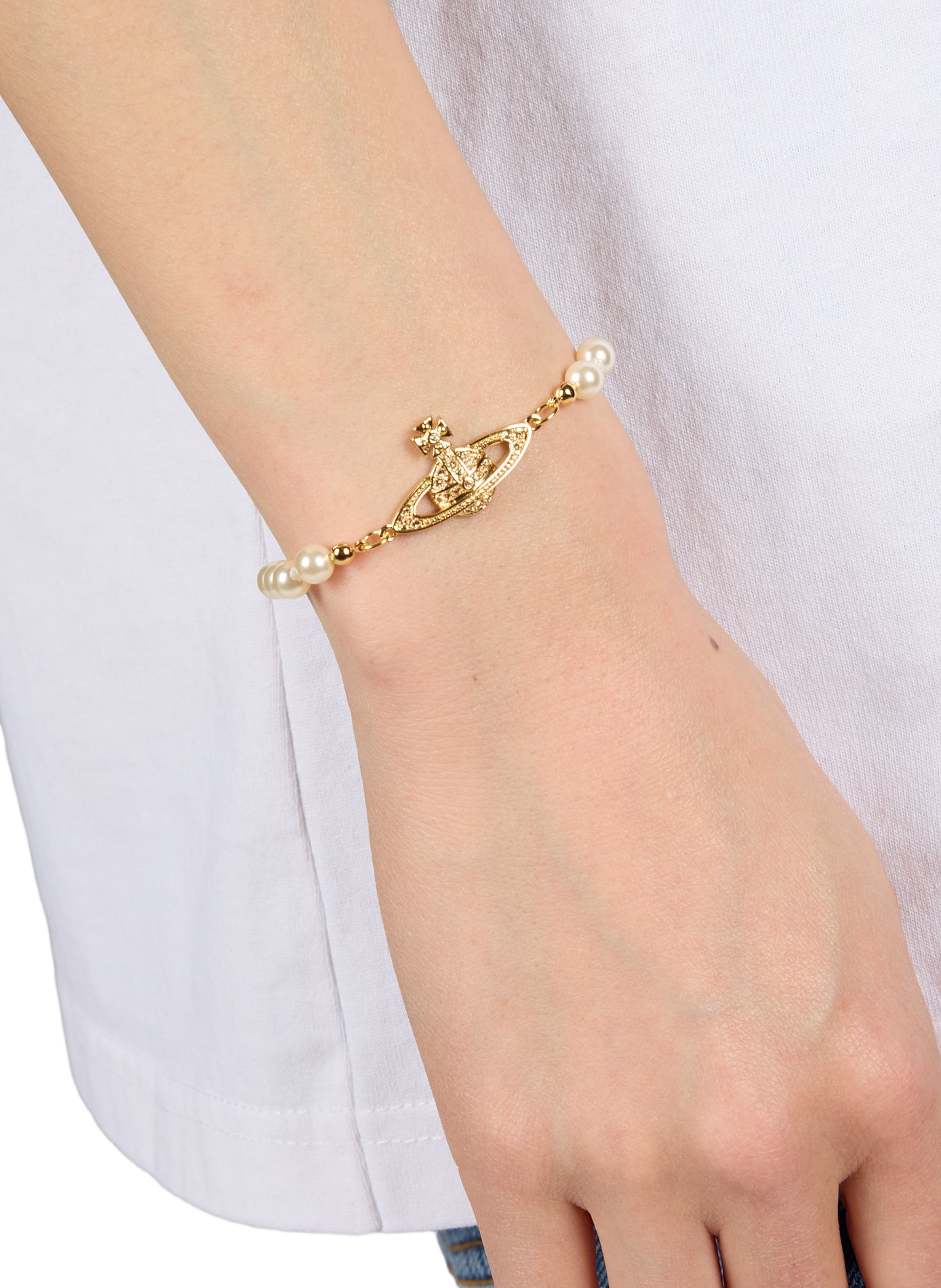 Bracelet en perles Mini bas VIVIENNE WESTWOOD Doré