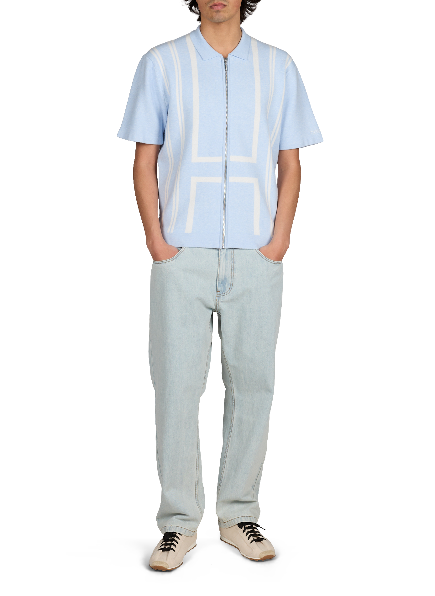 Short-sleeve zip polo HELAS CAPS Blue