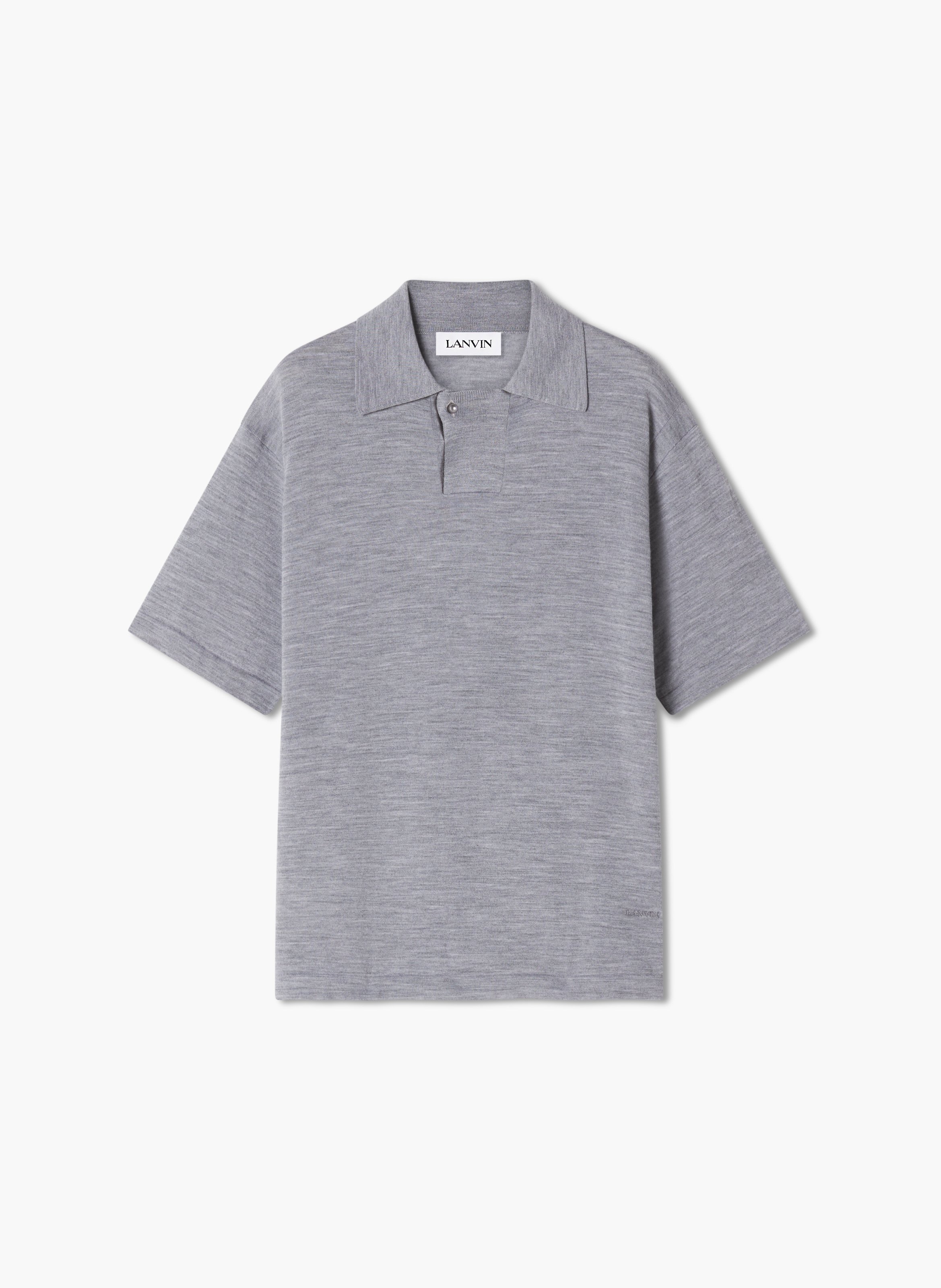 Polo en laine mérinos LANVIN Gris