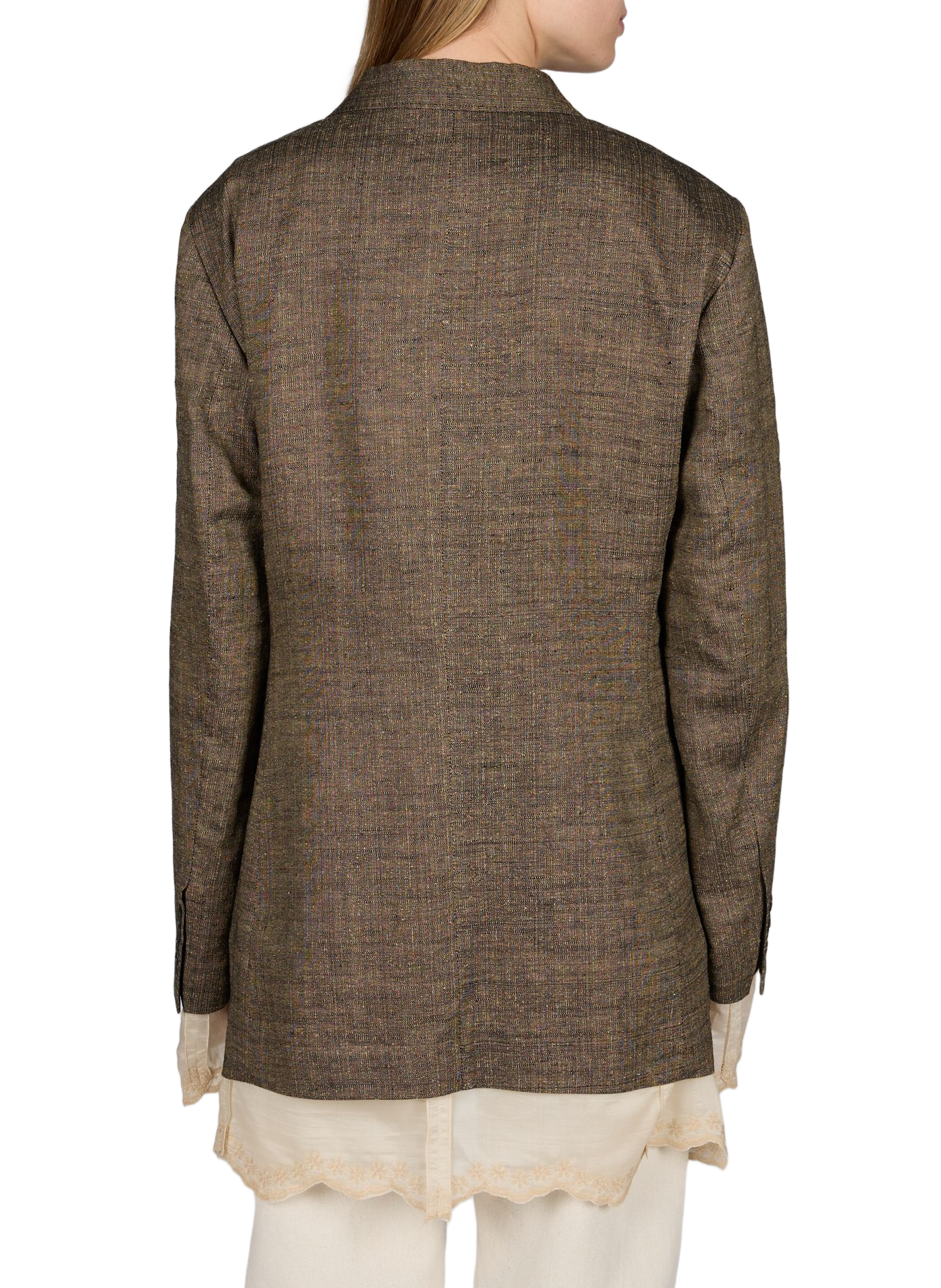 Blazer col tailleur en lin mélangé OUR LEGACY Beige