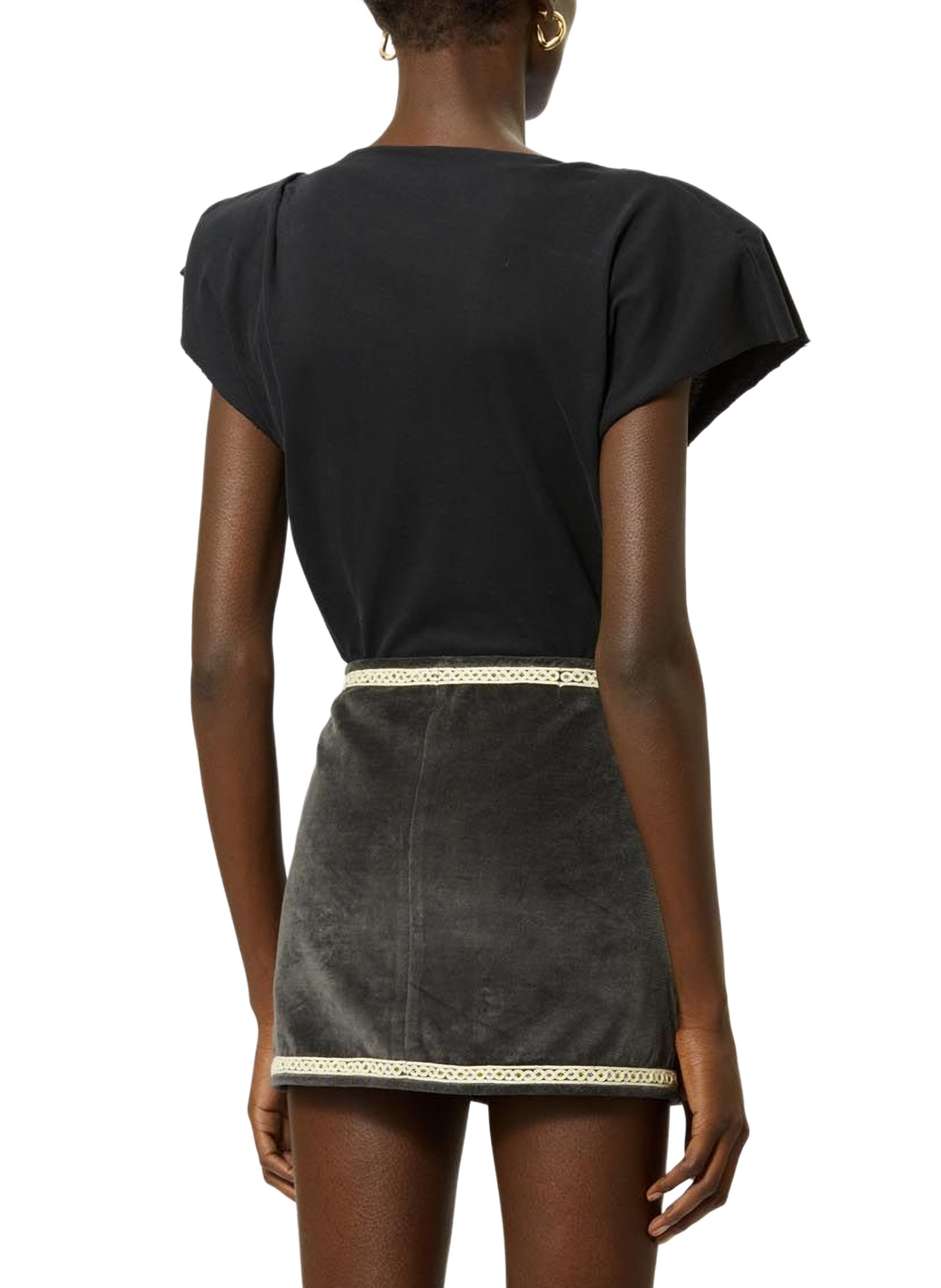 Asymmetric organic cotton Sebani T-shirt ISABEL MARANT Black