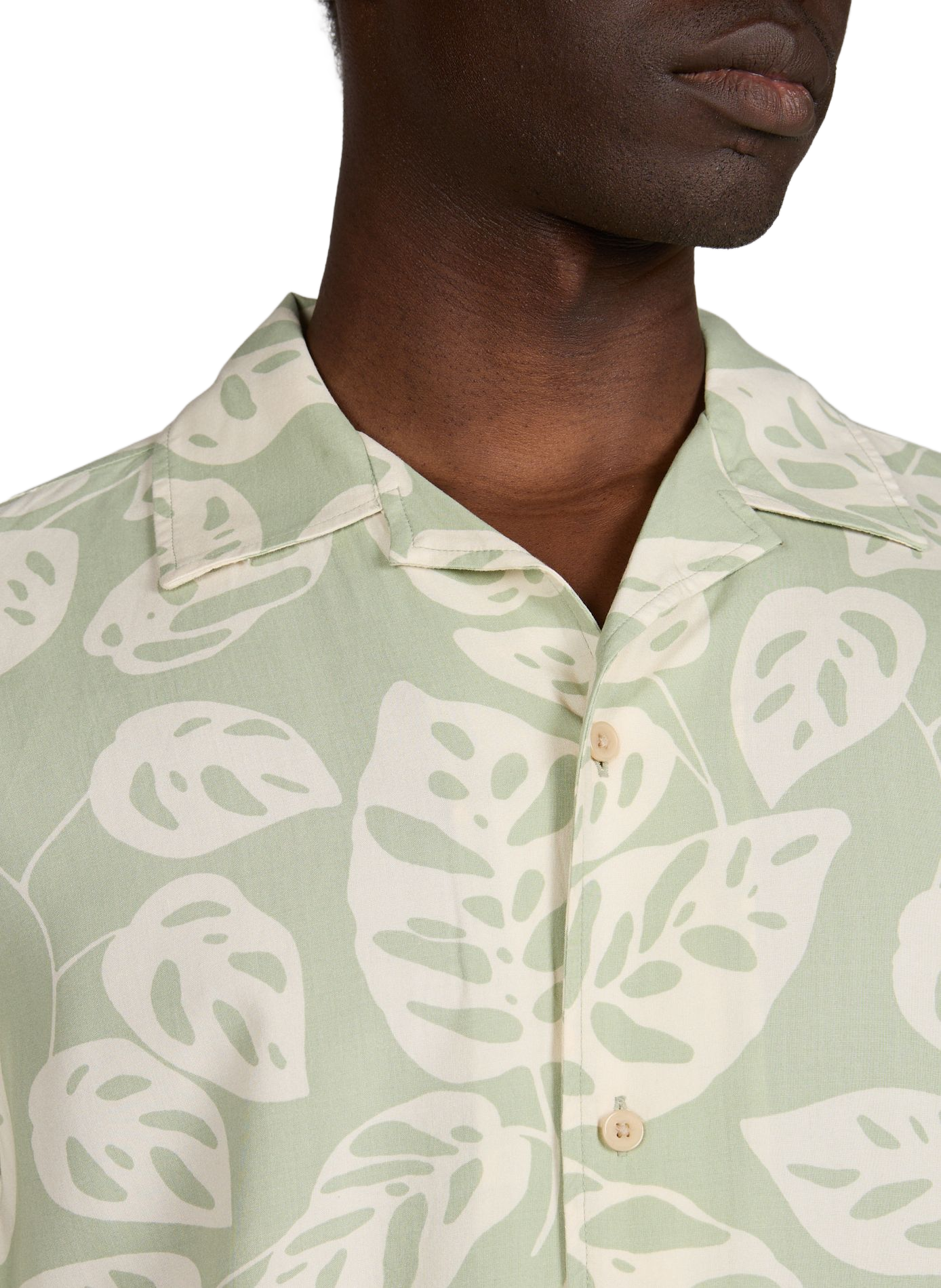 Chemise manches courtes à motif floral PIERRE CARDIN Vert