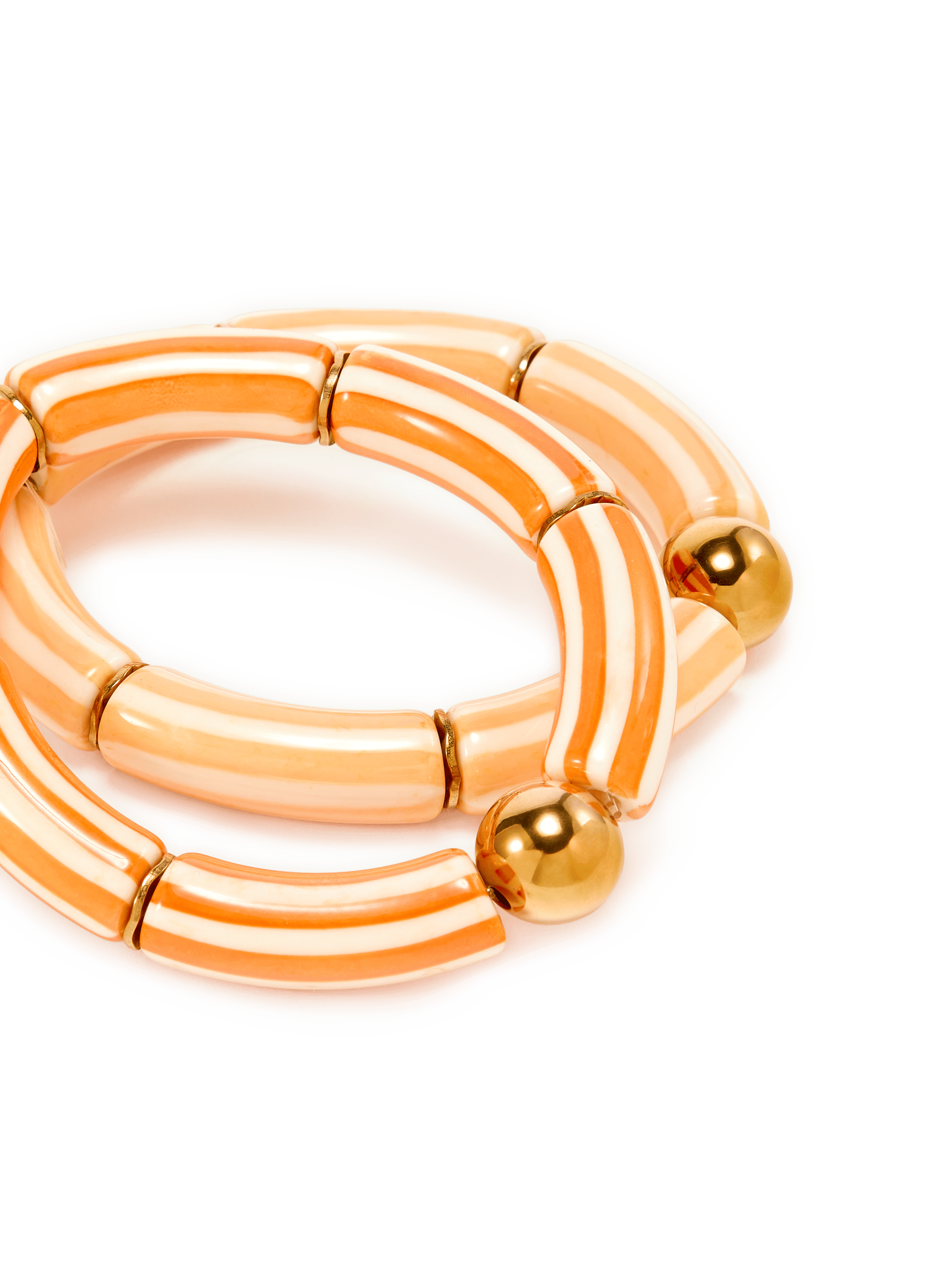 Lot de 2 bracelets à rayures AU PRINTEMPS PARIS Orange