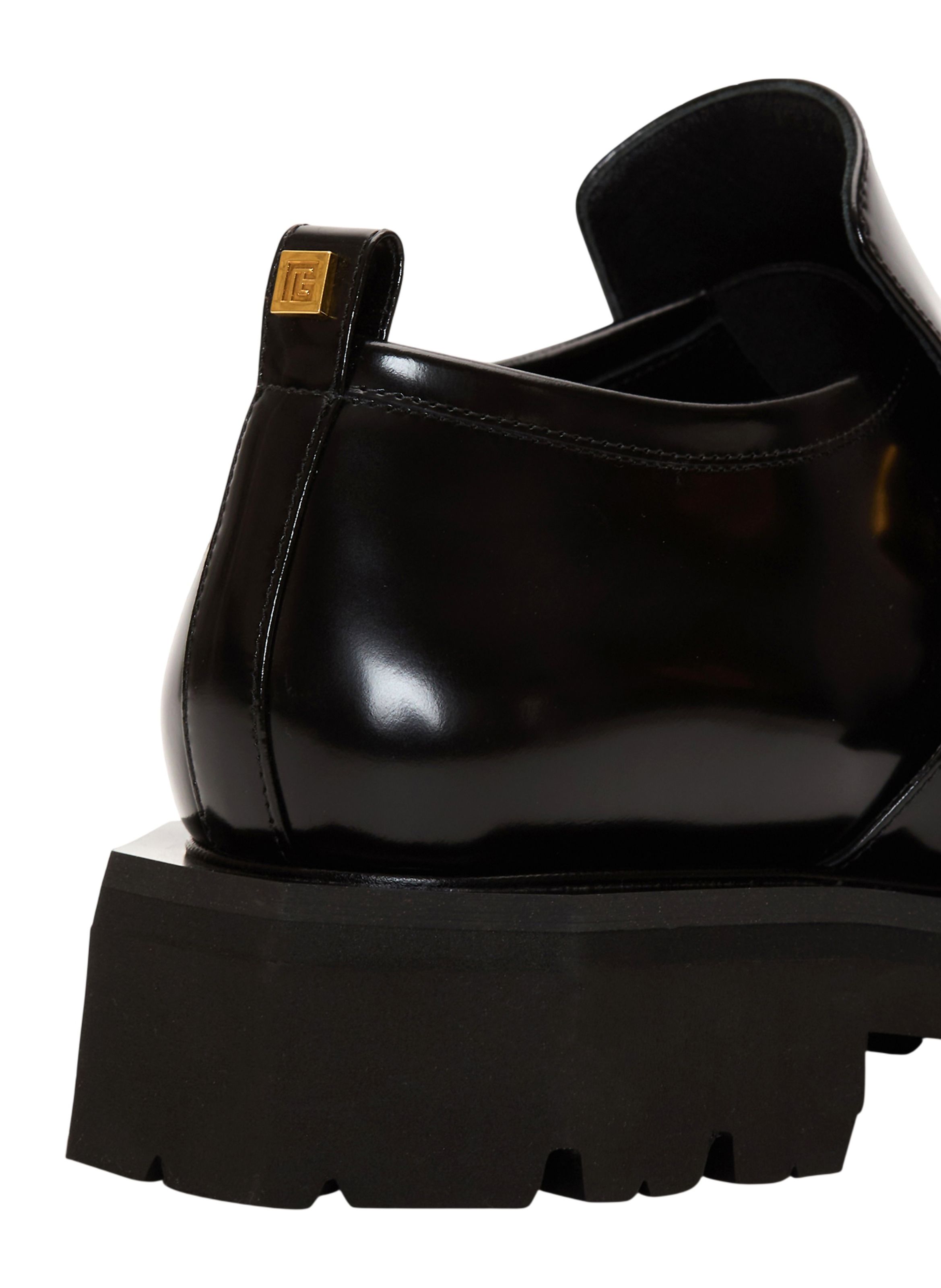 Mocassins anthem en cuir glacé BALMAIN Noir