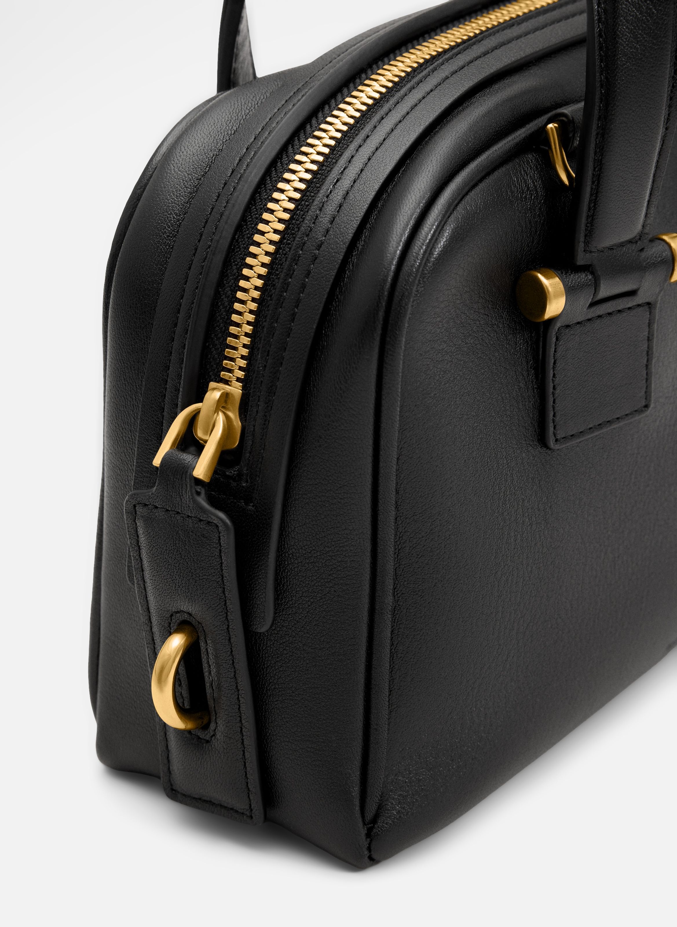 Petit sac bowling georges unisexe en cuir de vachette AMI PARIS Noir