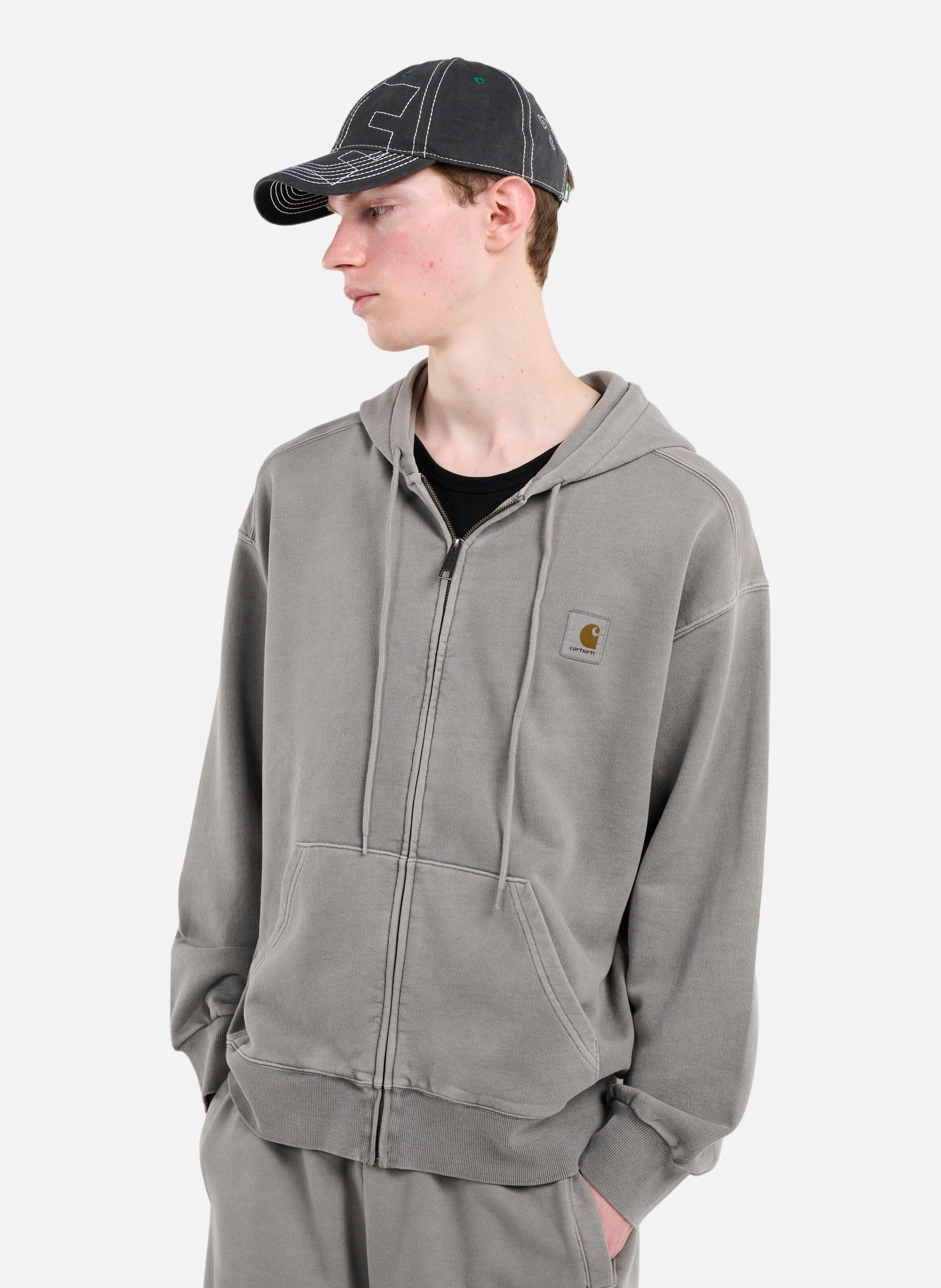 Hoodie zippé hooded nelson CARHARTT WIP Gris