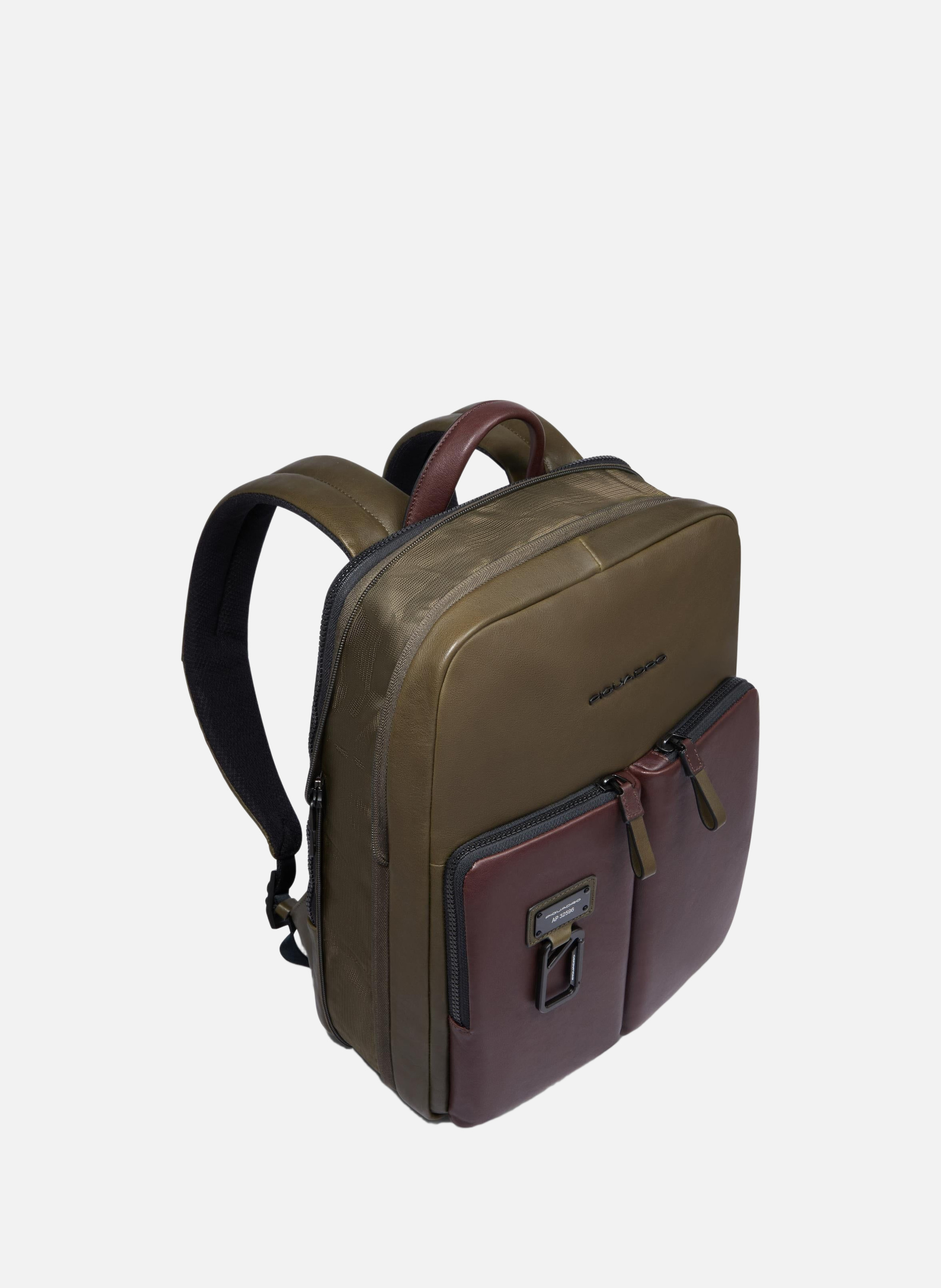 Slanke rugzak voor 14" laptop, uitbreidbaar | Groen PIQUADRO Heren