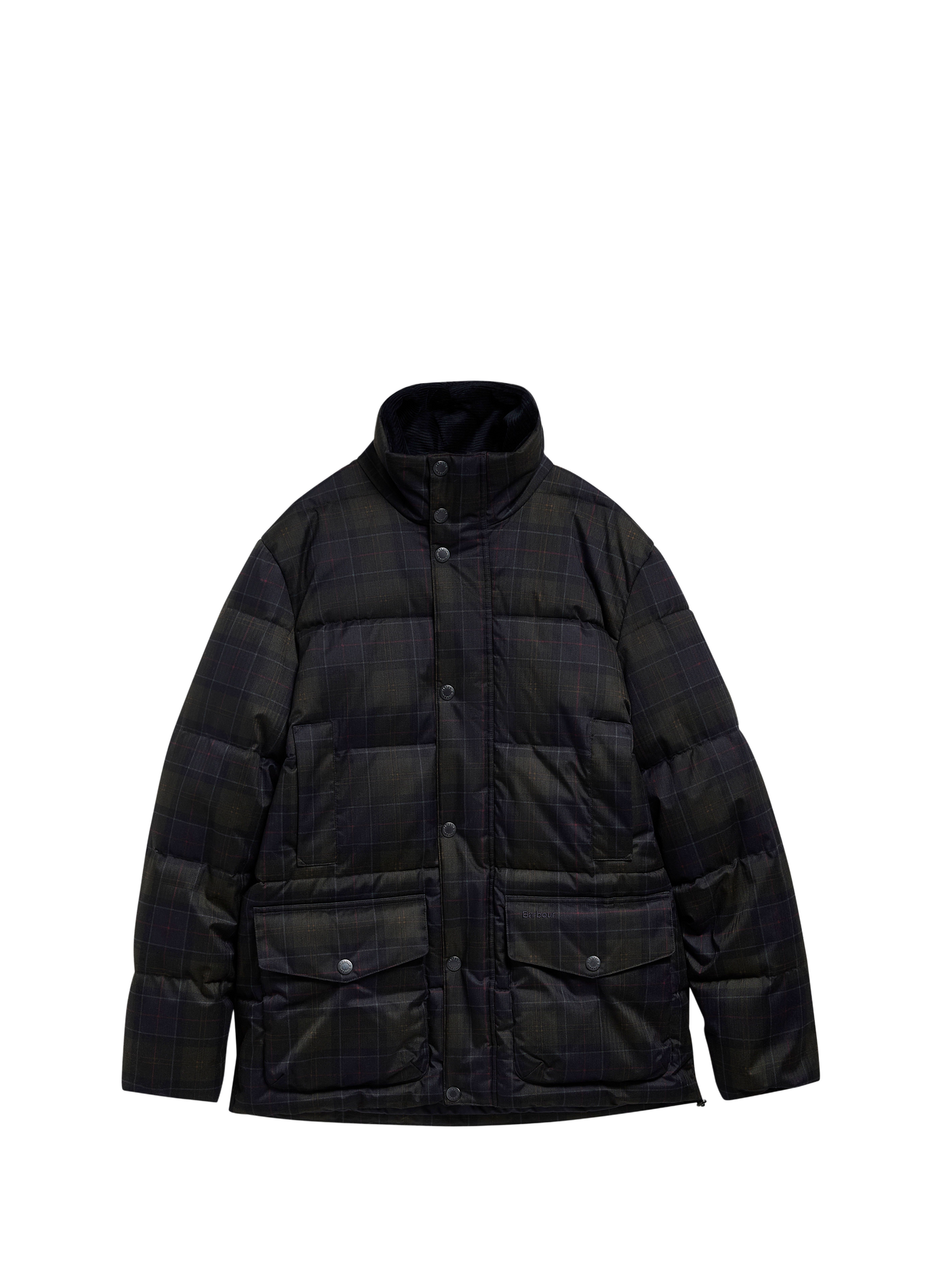 Straight checkered high-neck down jacket BARBOUR Multicolour