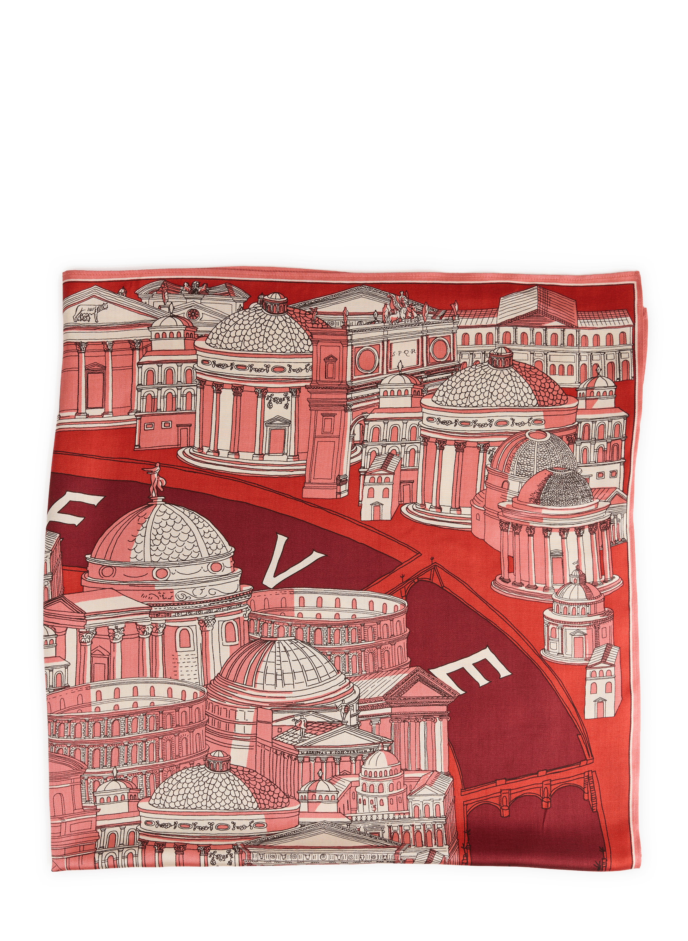 Printed silk blend ROMA scarf INOUI EDITIONS Red